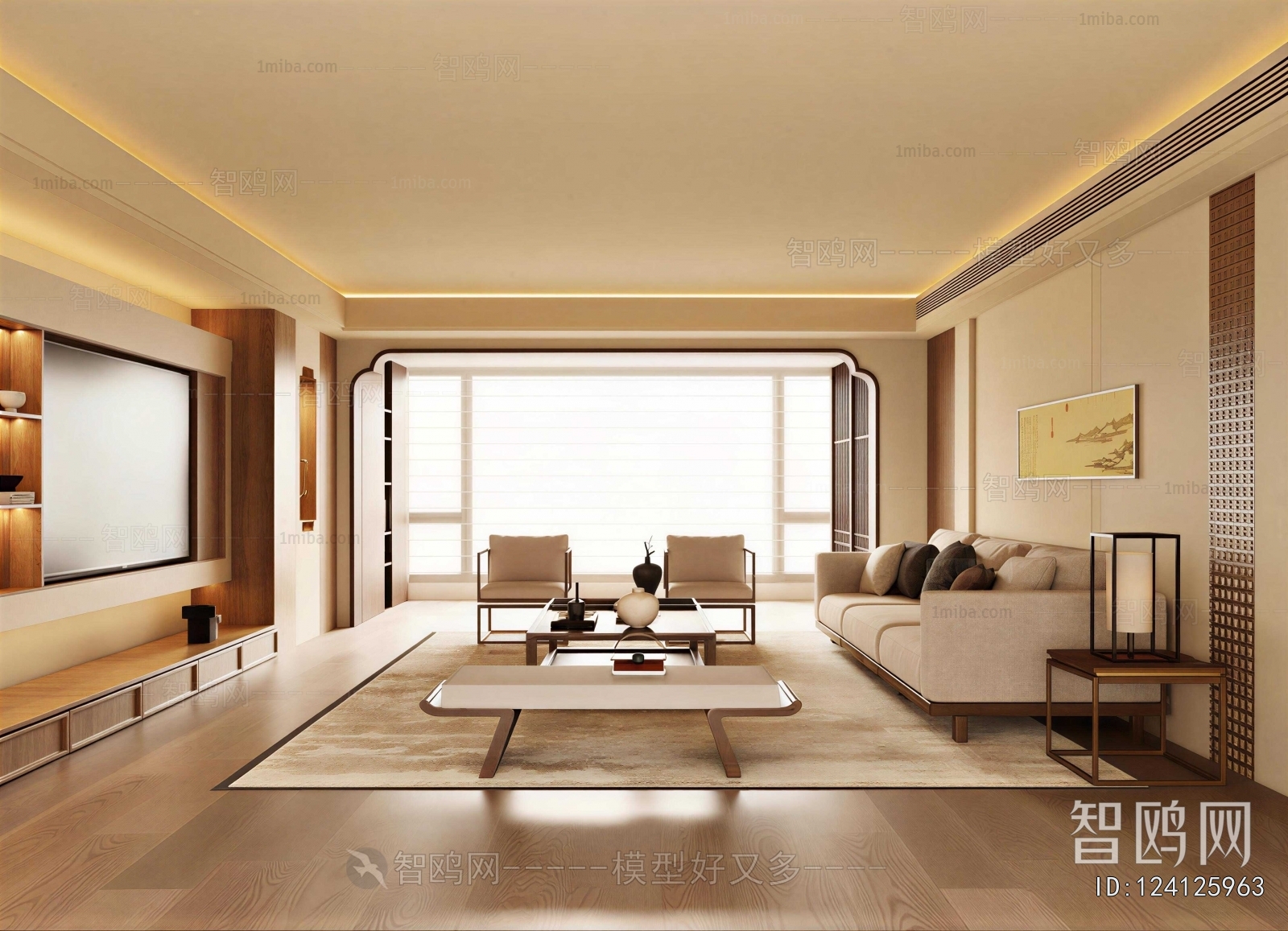 New Chinese Style A Living Room