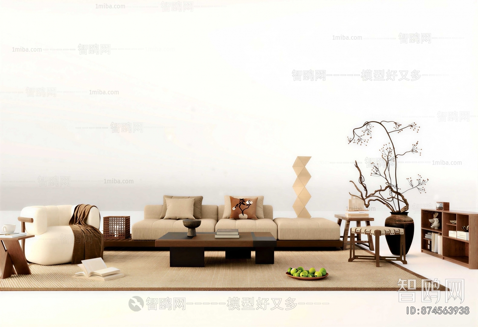 Wabi-sabi Style Sofa Combination
