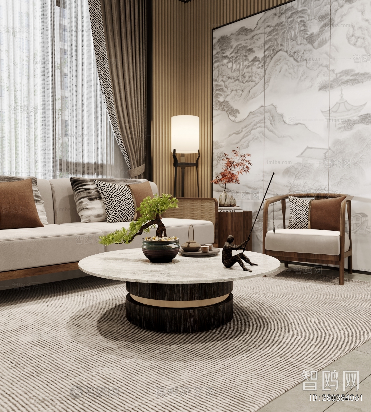New Chinese Style A Living Room