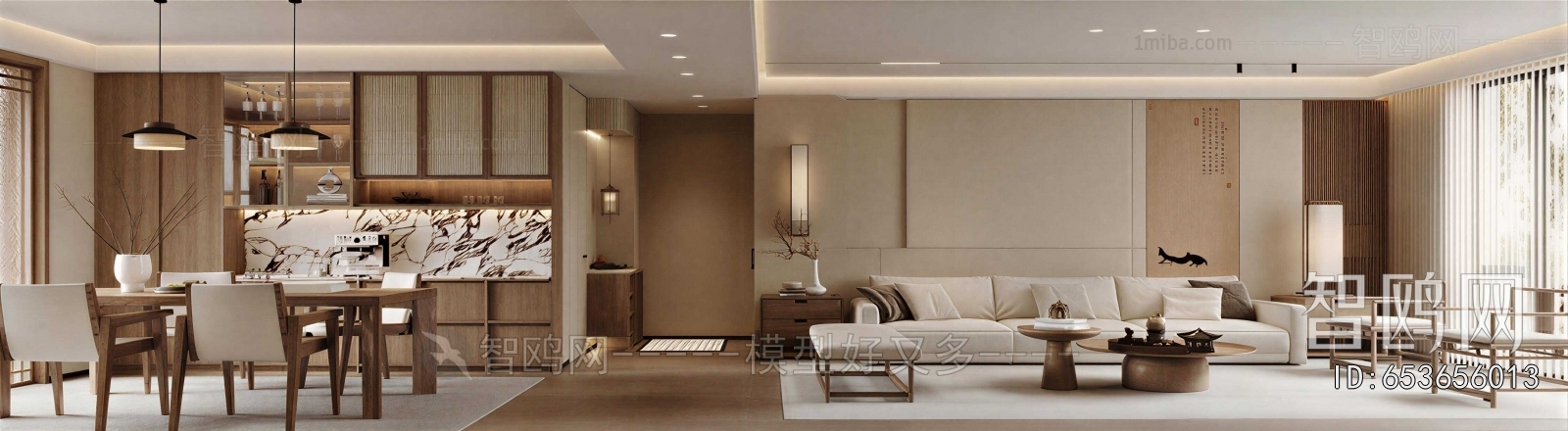 New Chinese Style A Living Room