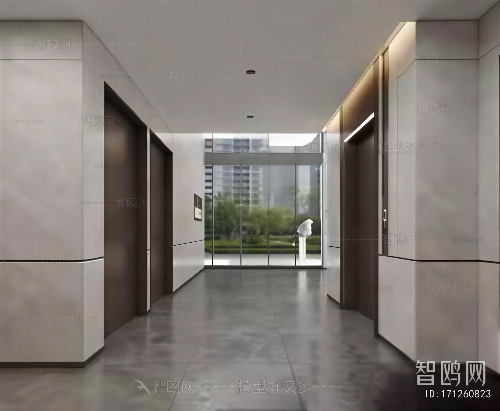 Modern Office Elevator Hall