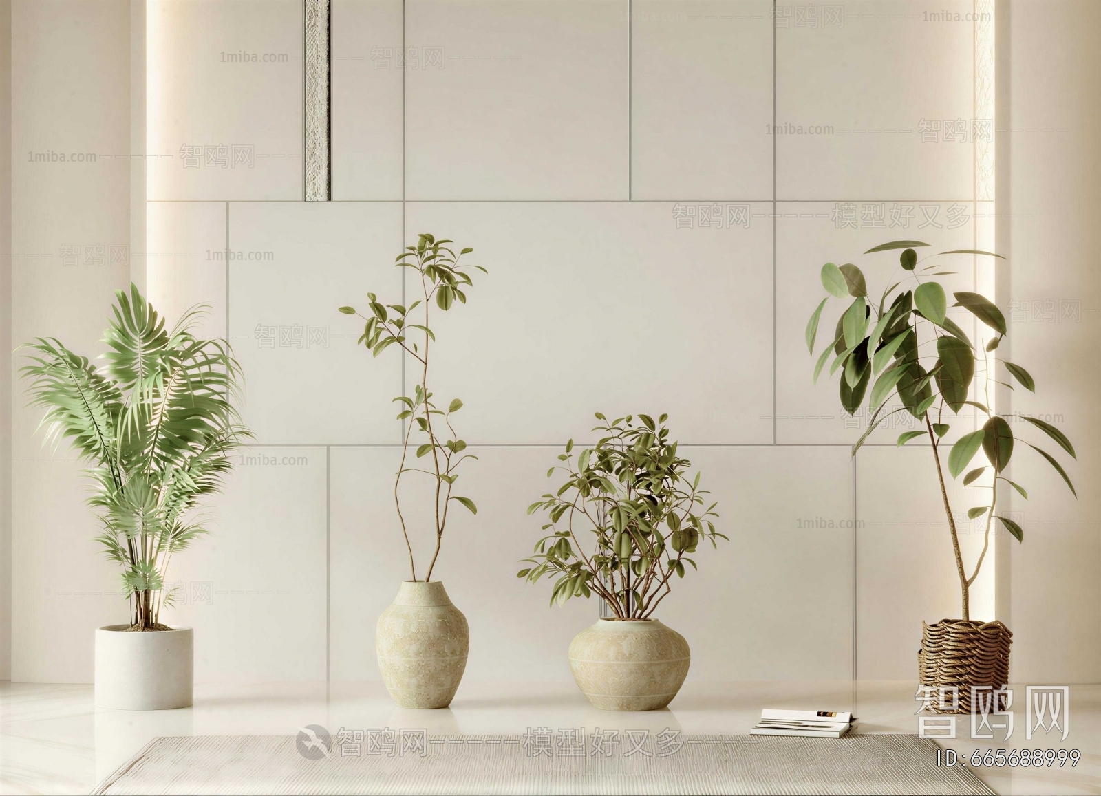 Modern Ground Green Plant Potted Plants