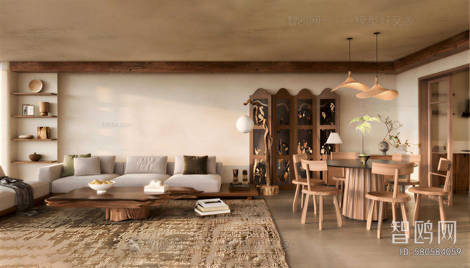Wabi-sabi Style A Living Room