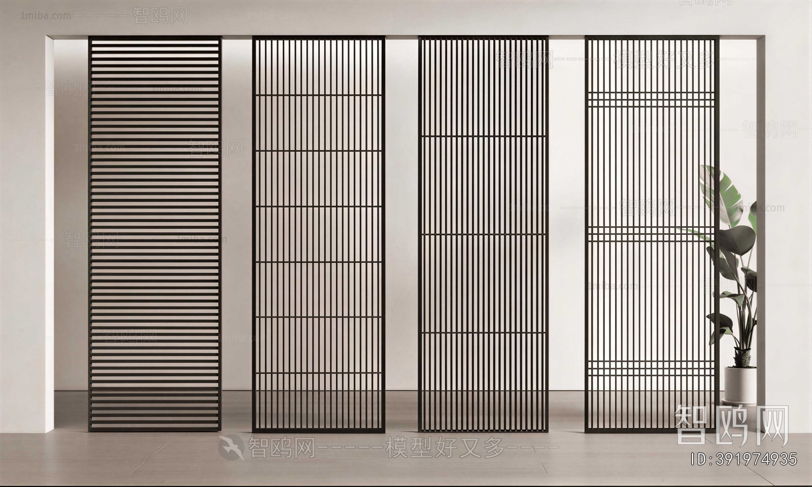New Chinese Style Metal Screen Partition