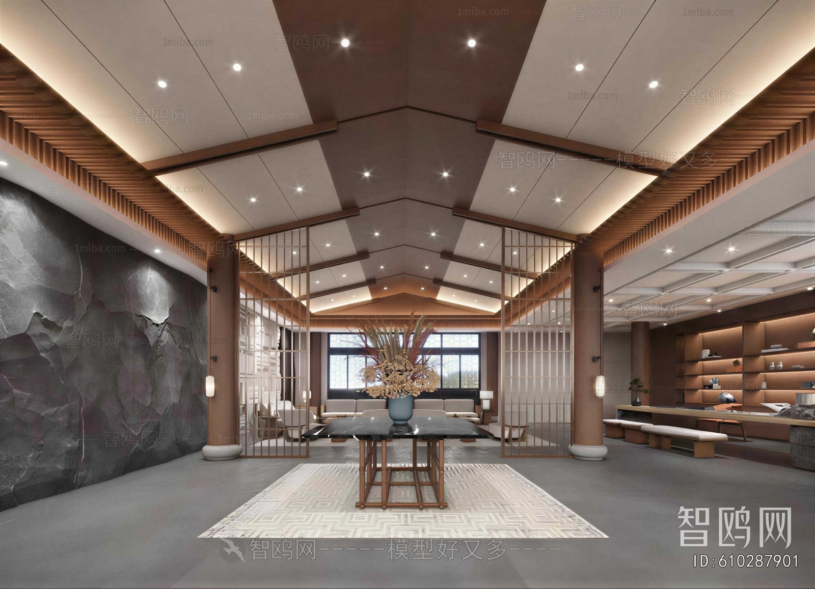 Wabi-sabi Style Lobby Hall