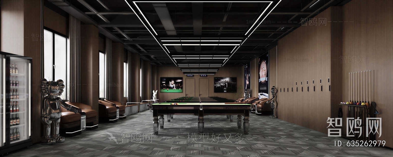 Industrial Style Billiard Room