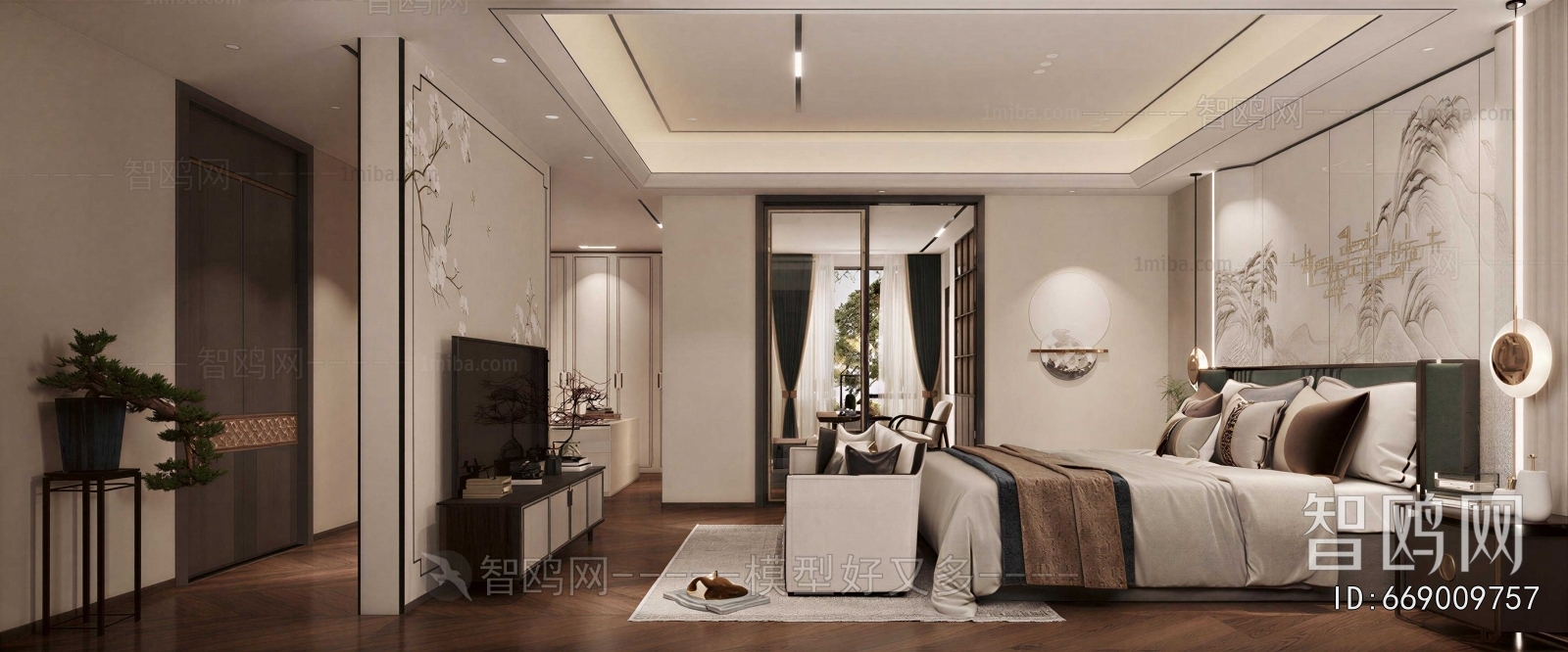 New Chinese Style Bedroom