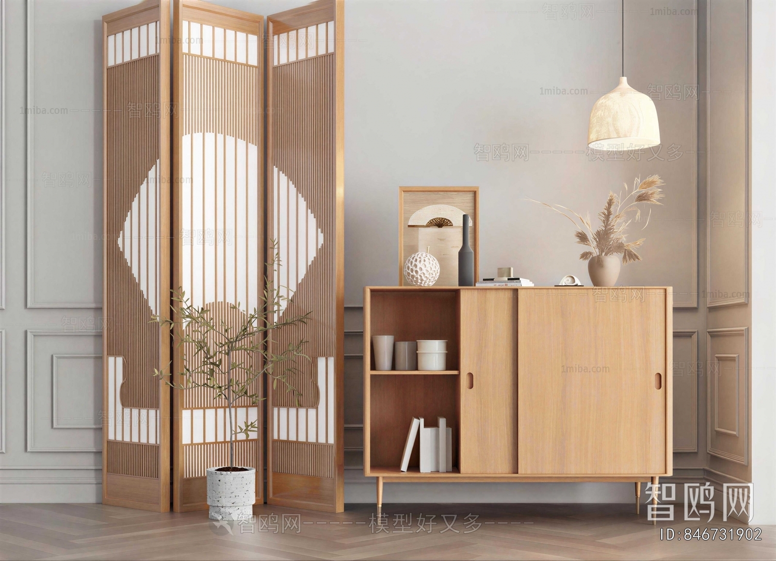 Japanese Style Side Cabinet