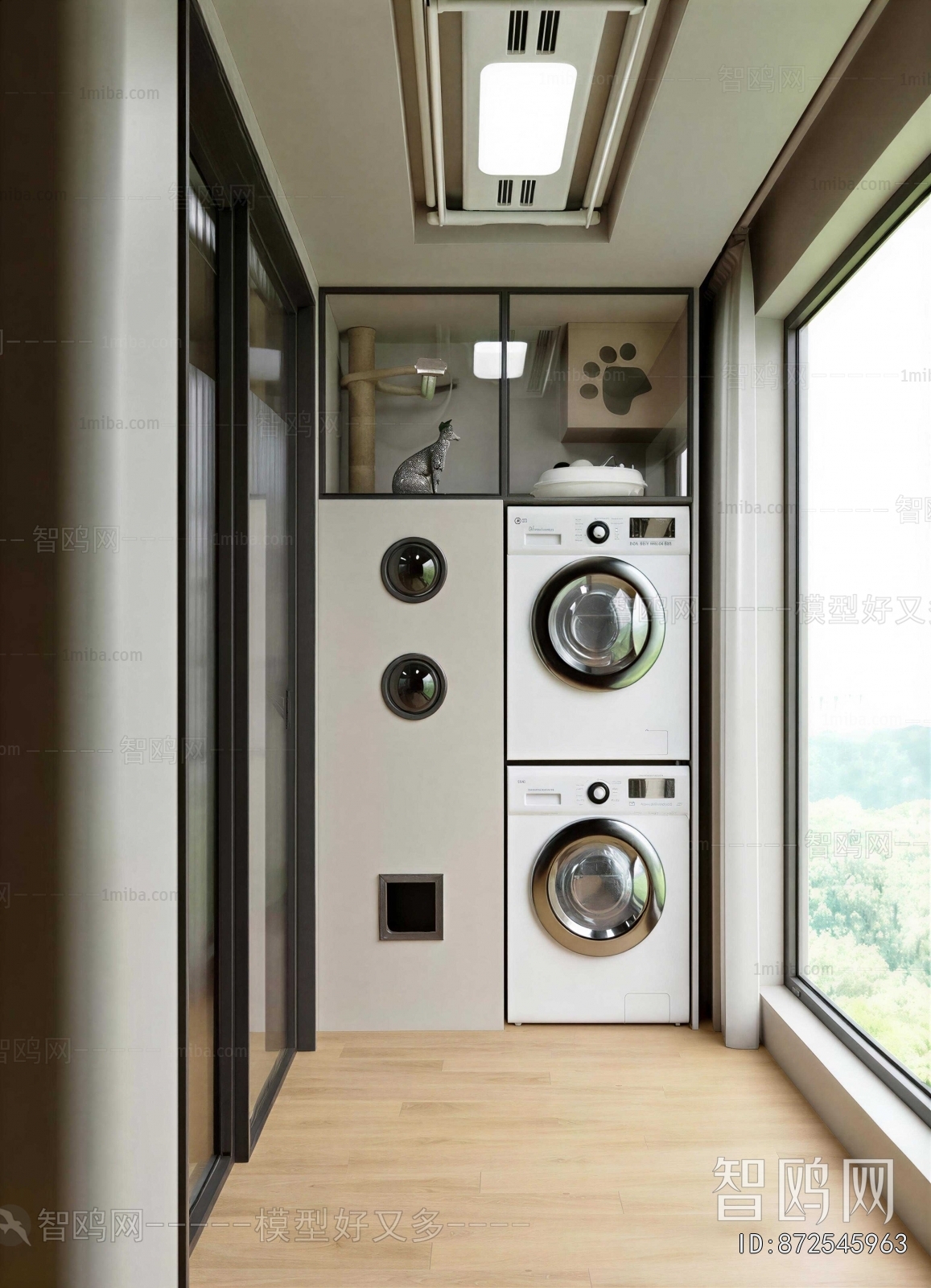 Modern Balcony Laundry Room