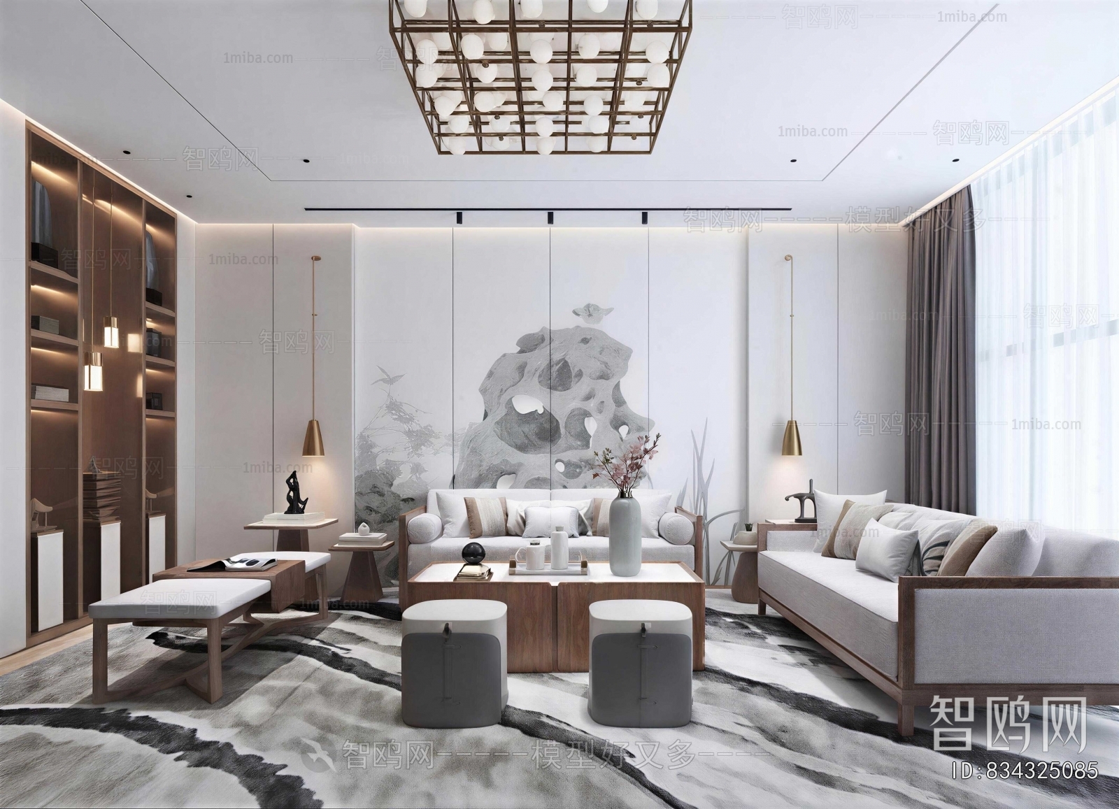 New Chinese Style A Living Room