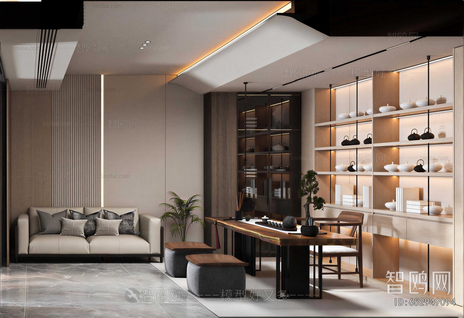 New Chinese Style A Living Room
