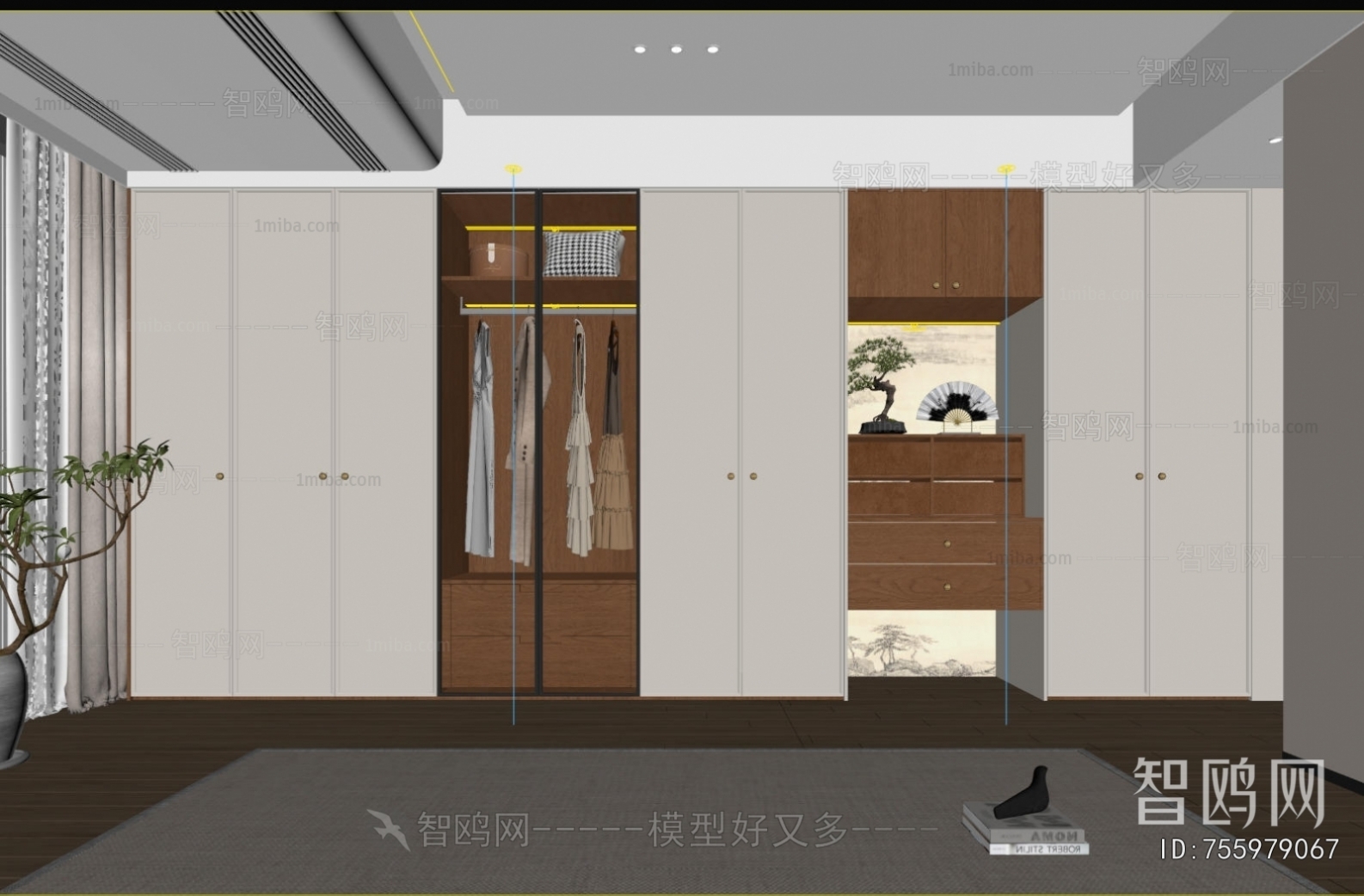 New Chinese Style Clothes Storage Area