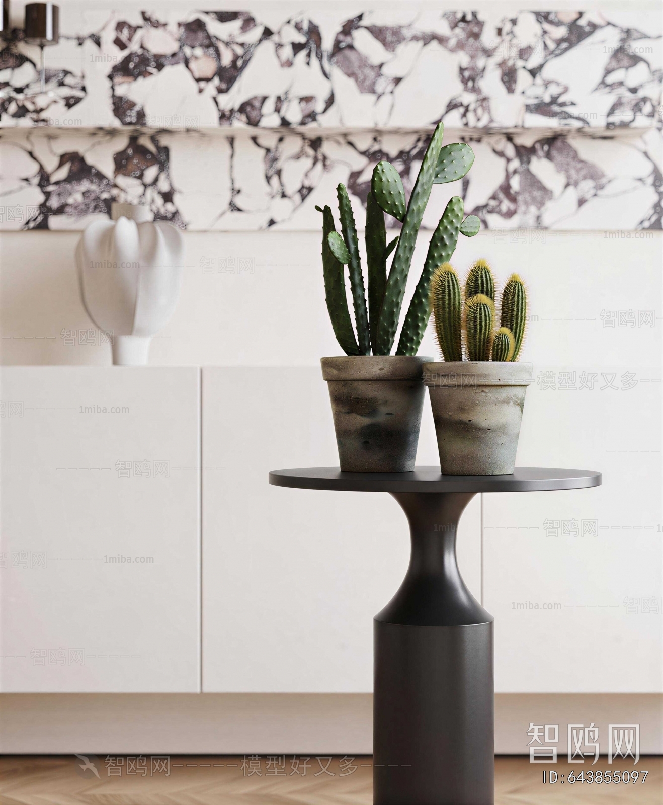 Modern Potted Green Plant