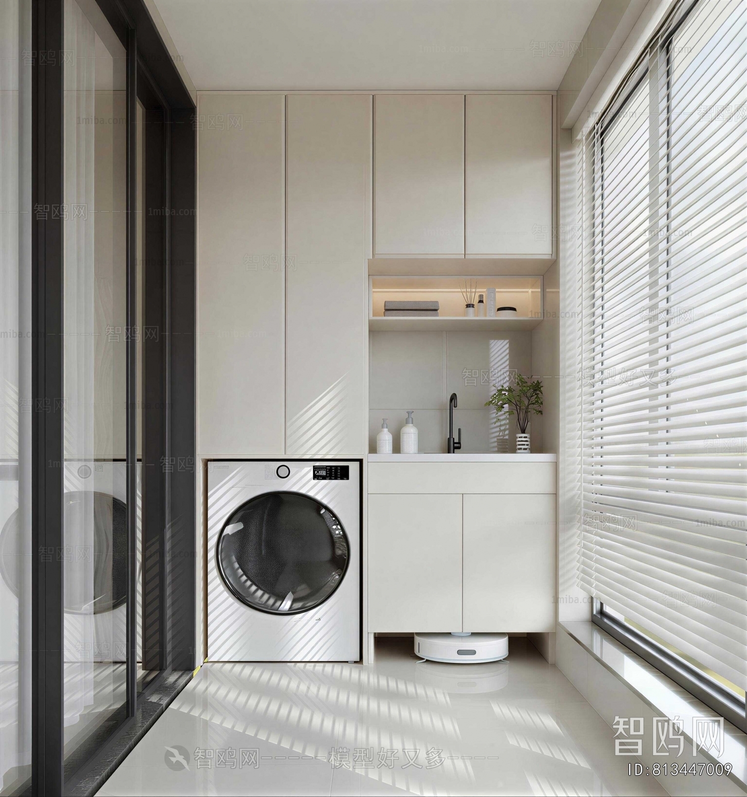 Modern Balcony Laundry Room