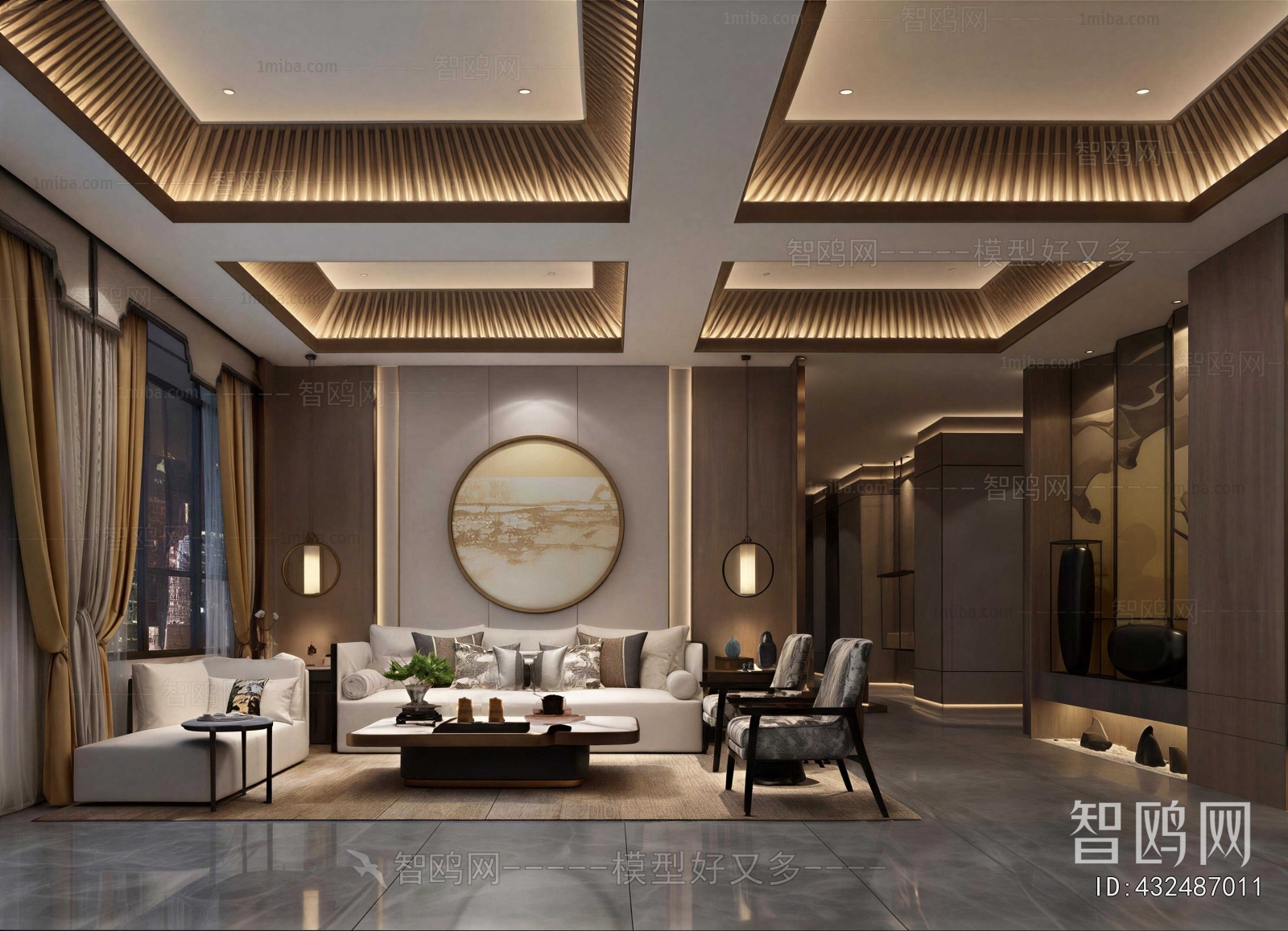 New Chinese Style A Living Room