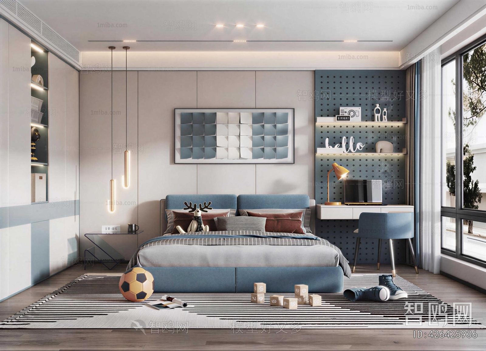Modern Boy's Room And Son's Room