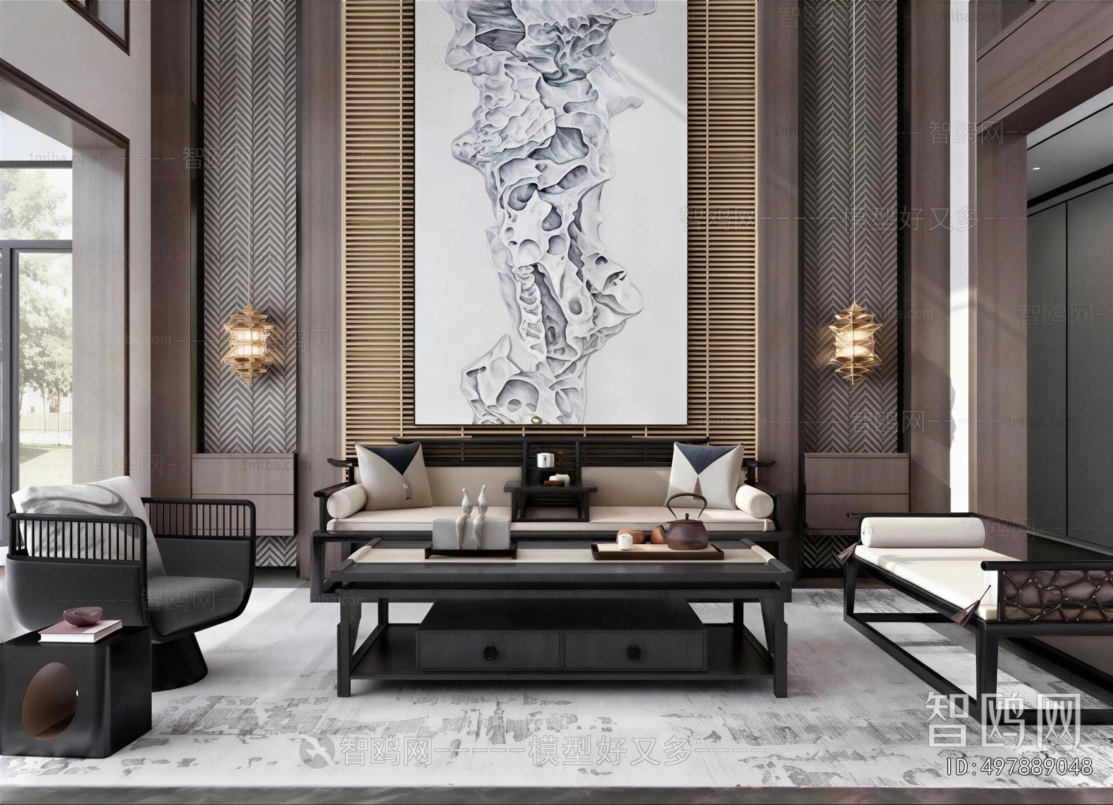 New Chinese Style A Living Room