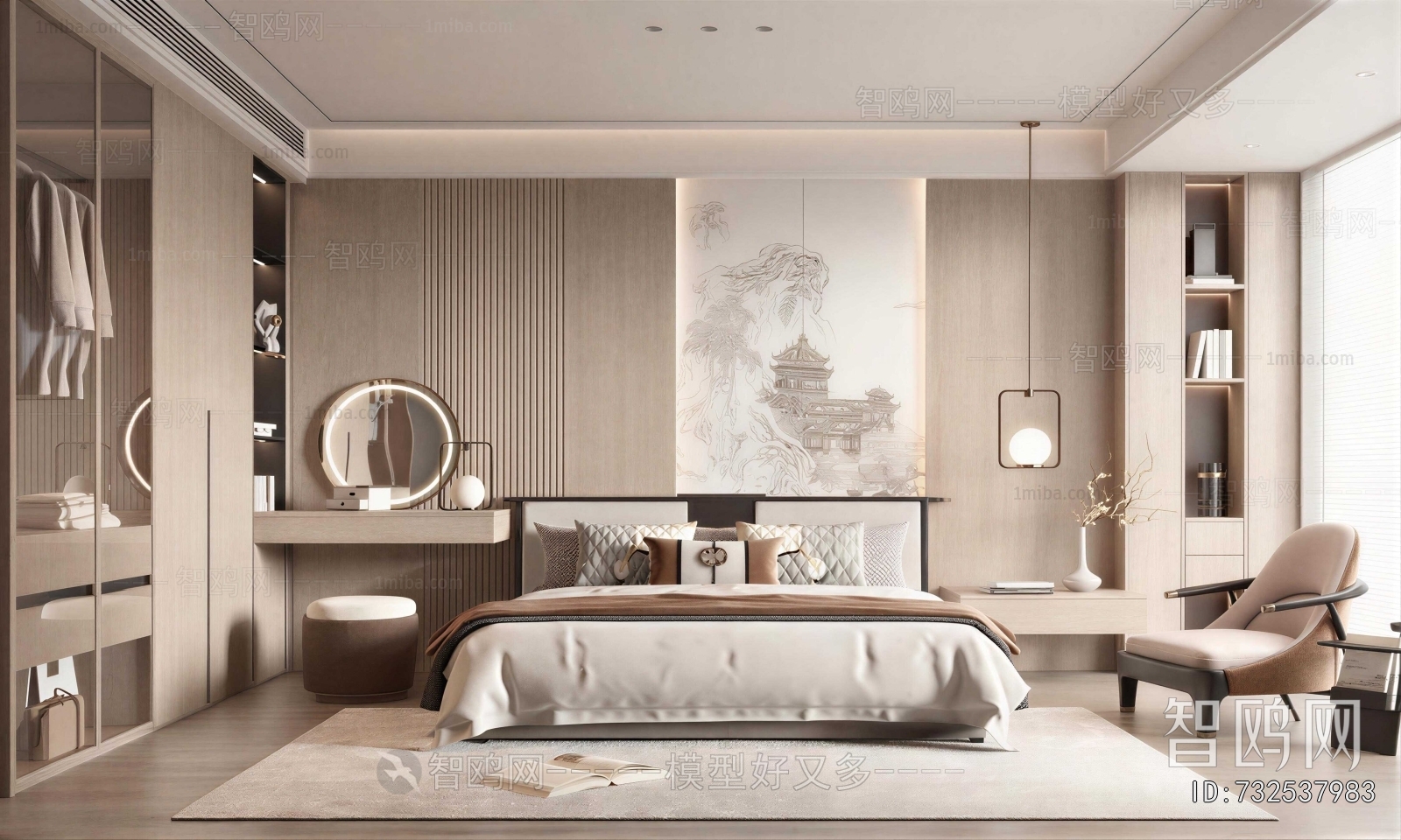 New Chinese Style Bedroom