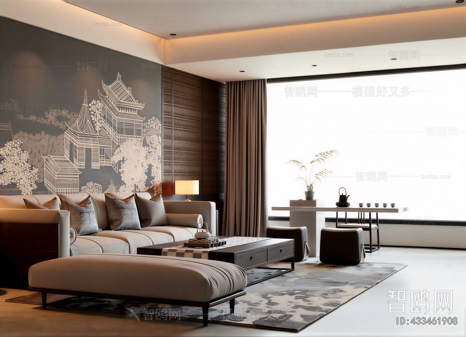 New Chinese Style A Living Room