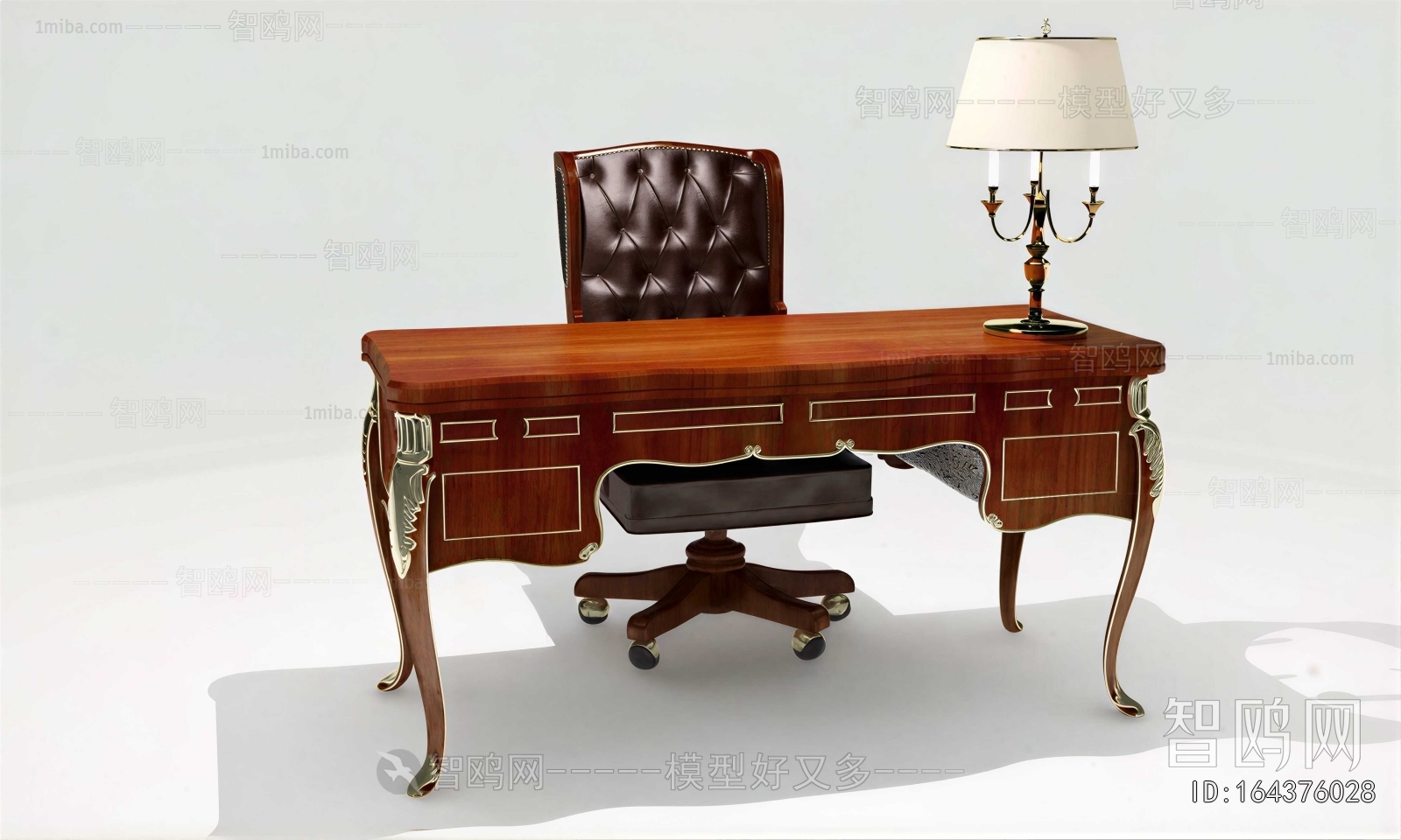 European Style Computer Desk And Chair