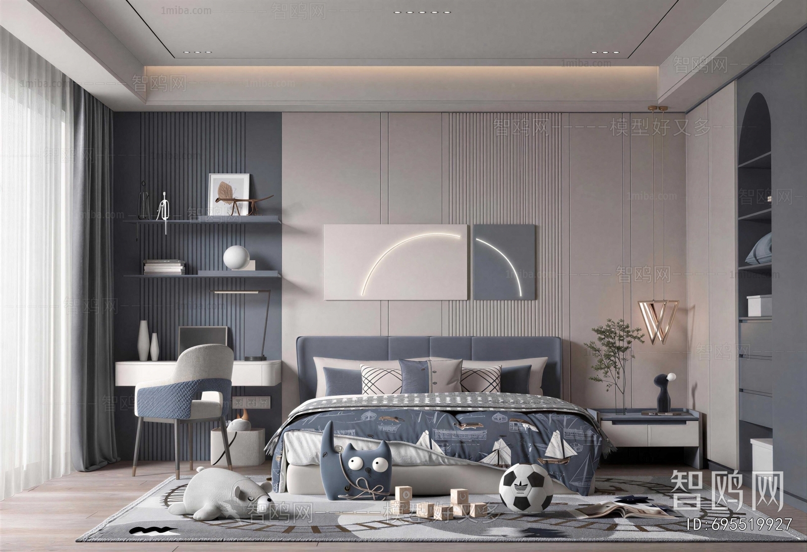 Modern Boy's Room And Son's Room