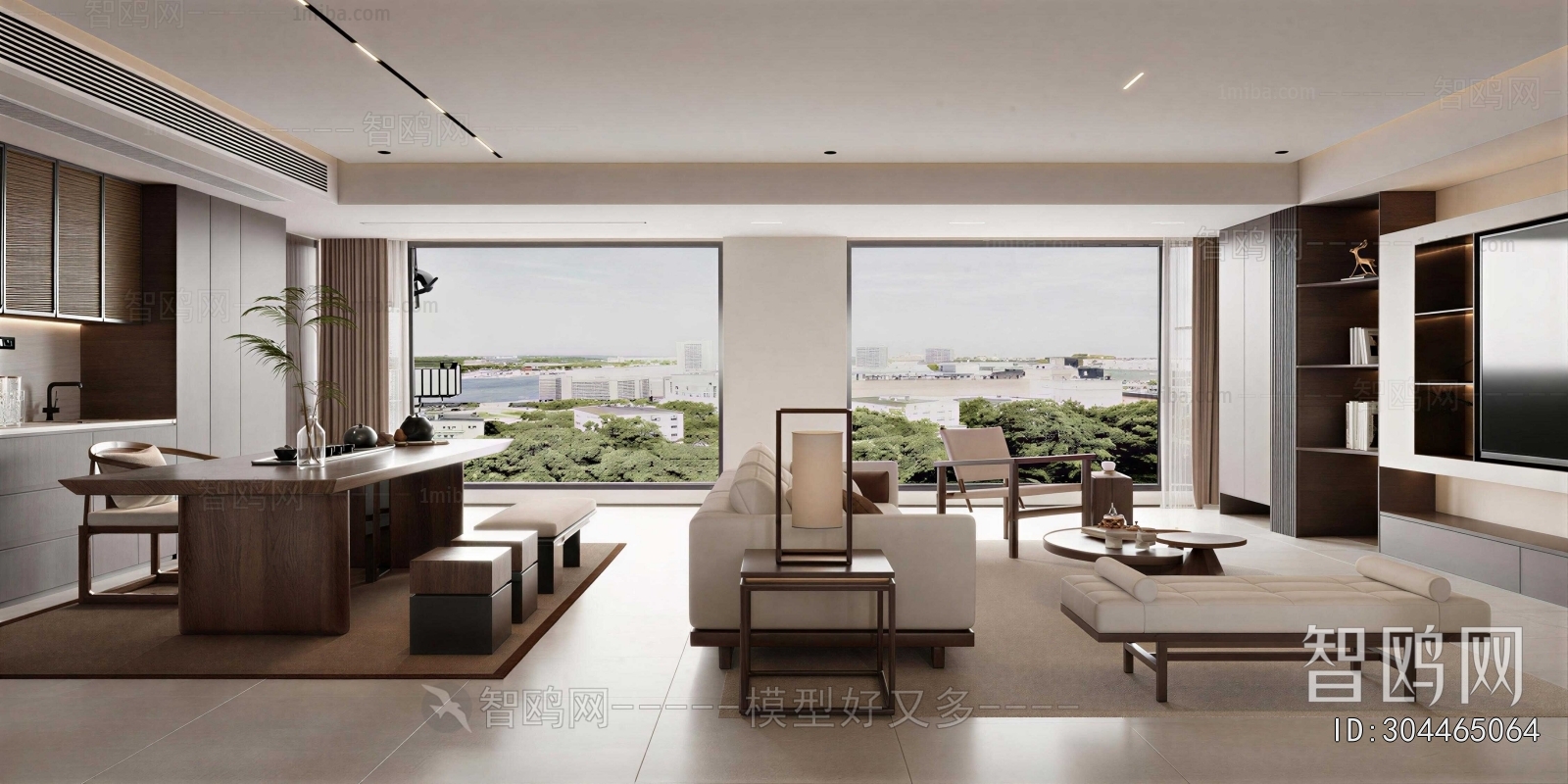 New Chinese Style A Living Room