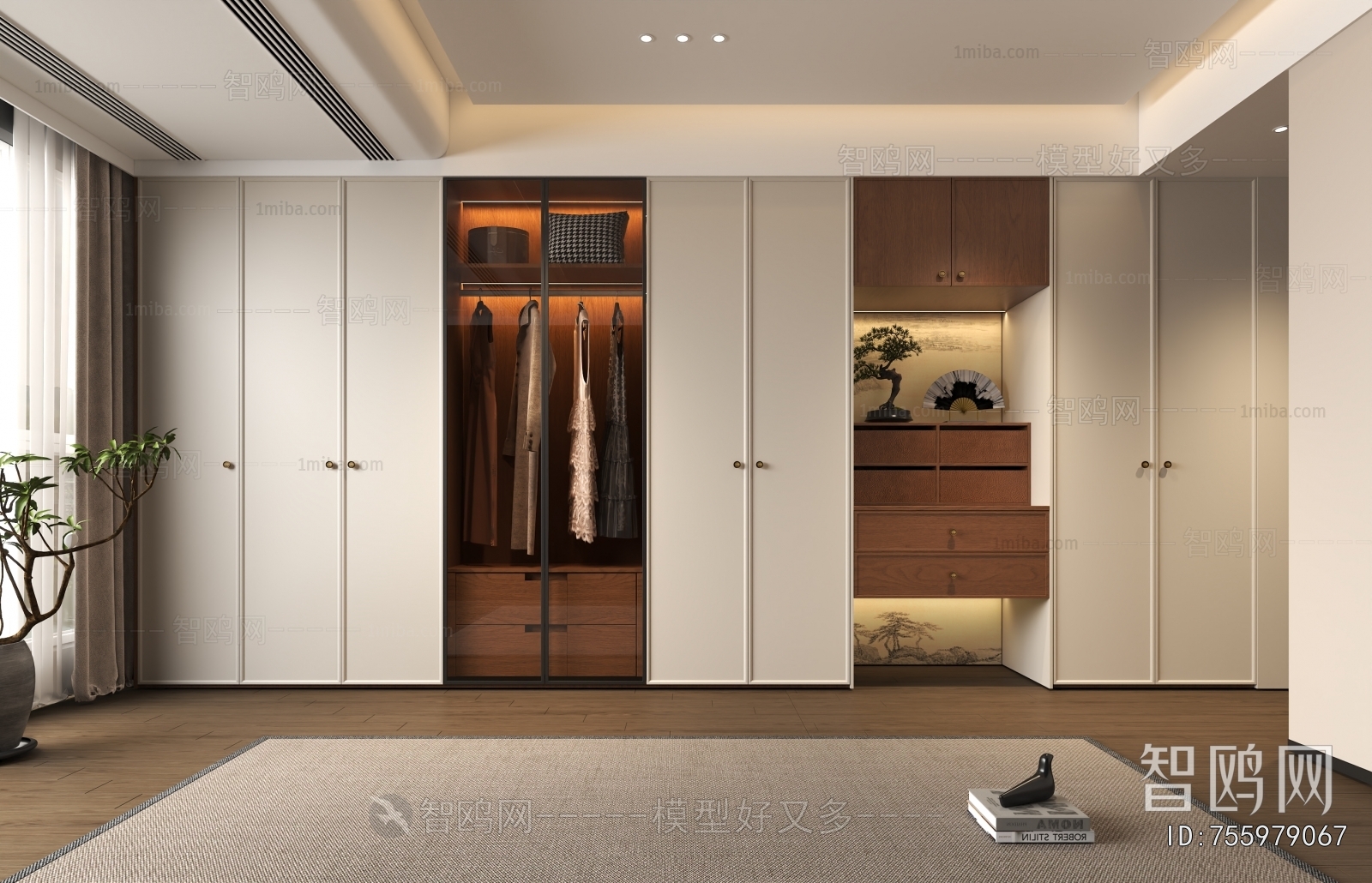 New Chinese Style Clothes Storage Area