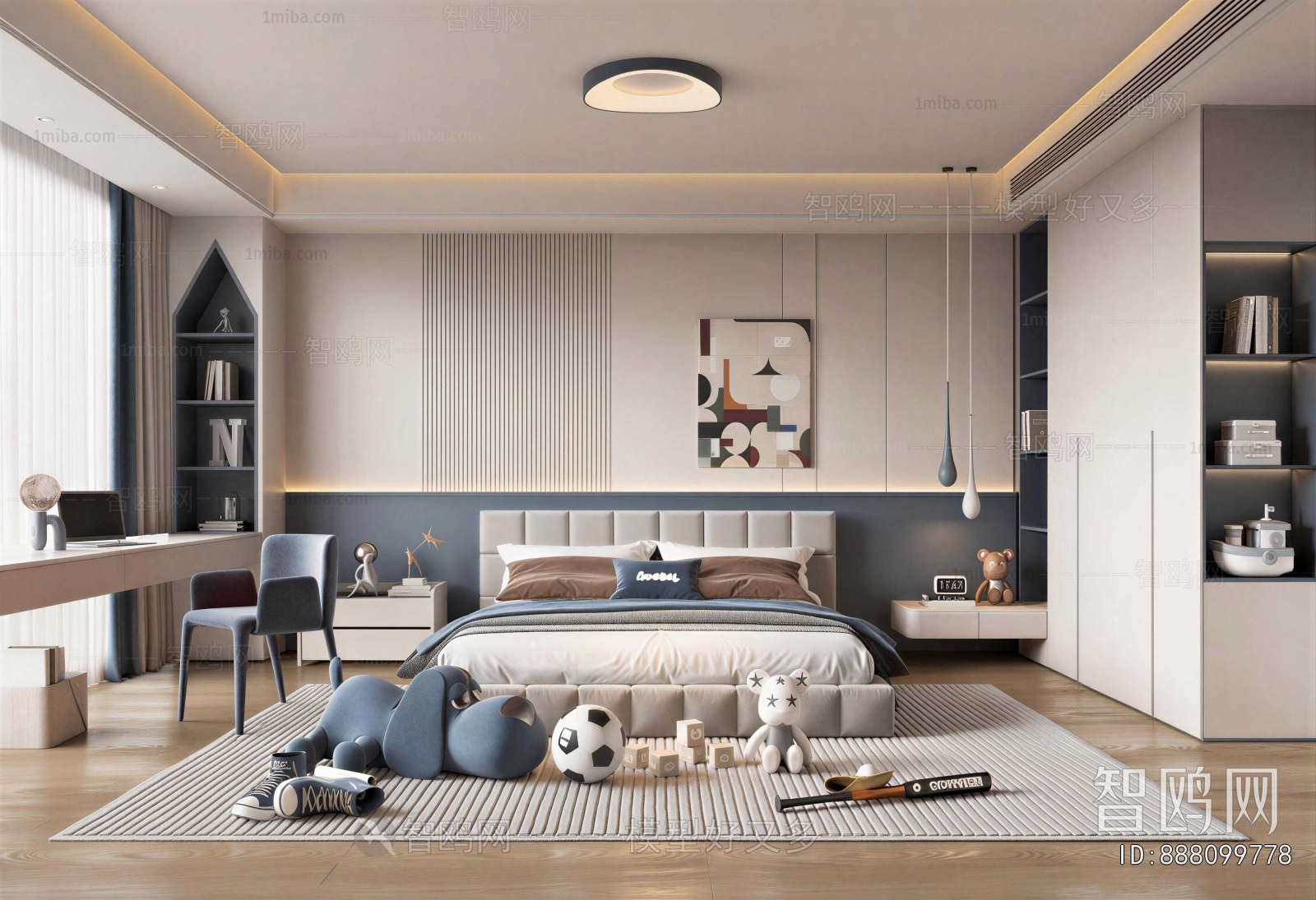Modern Boy's Room And Son's Room