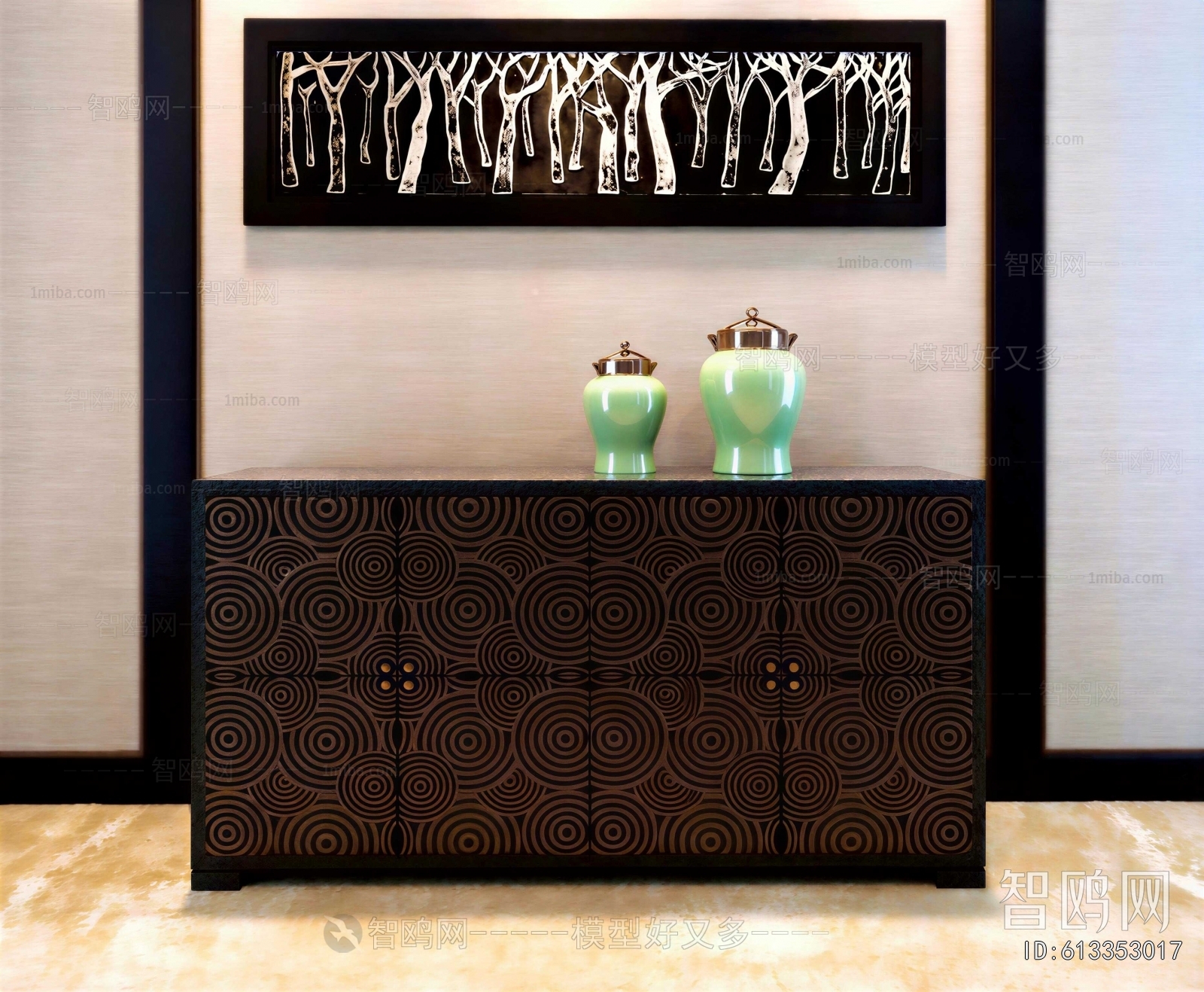 New Chinese Style Entrance Cabinet