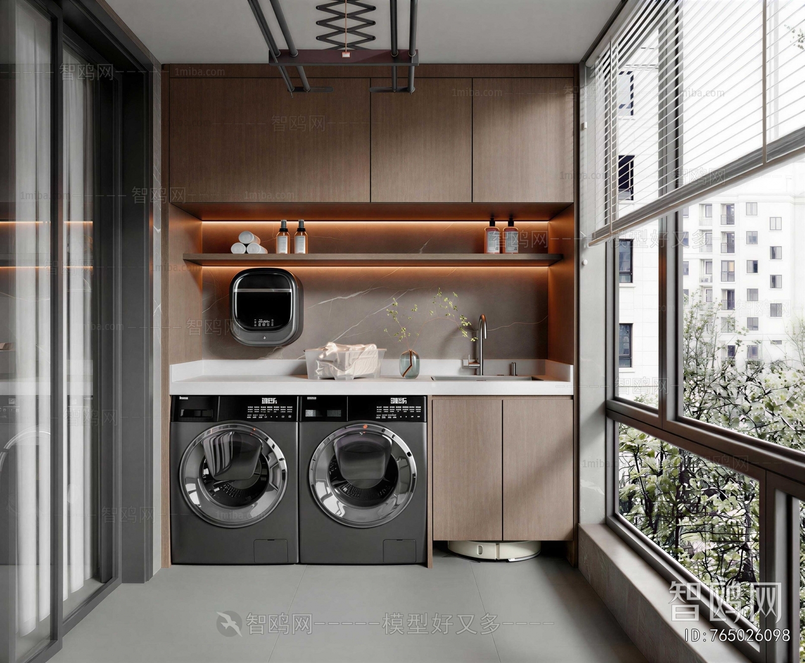 Modern Balcony Laundry Room