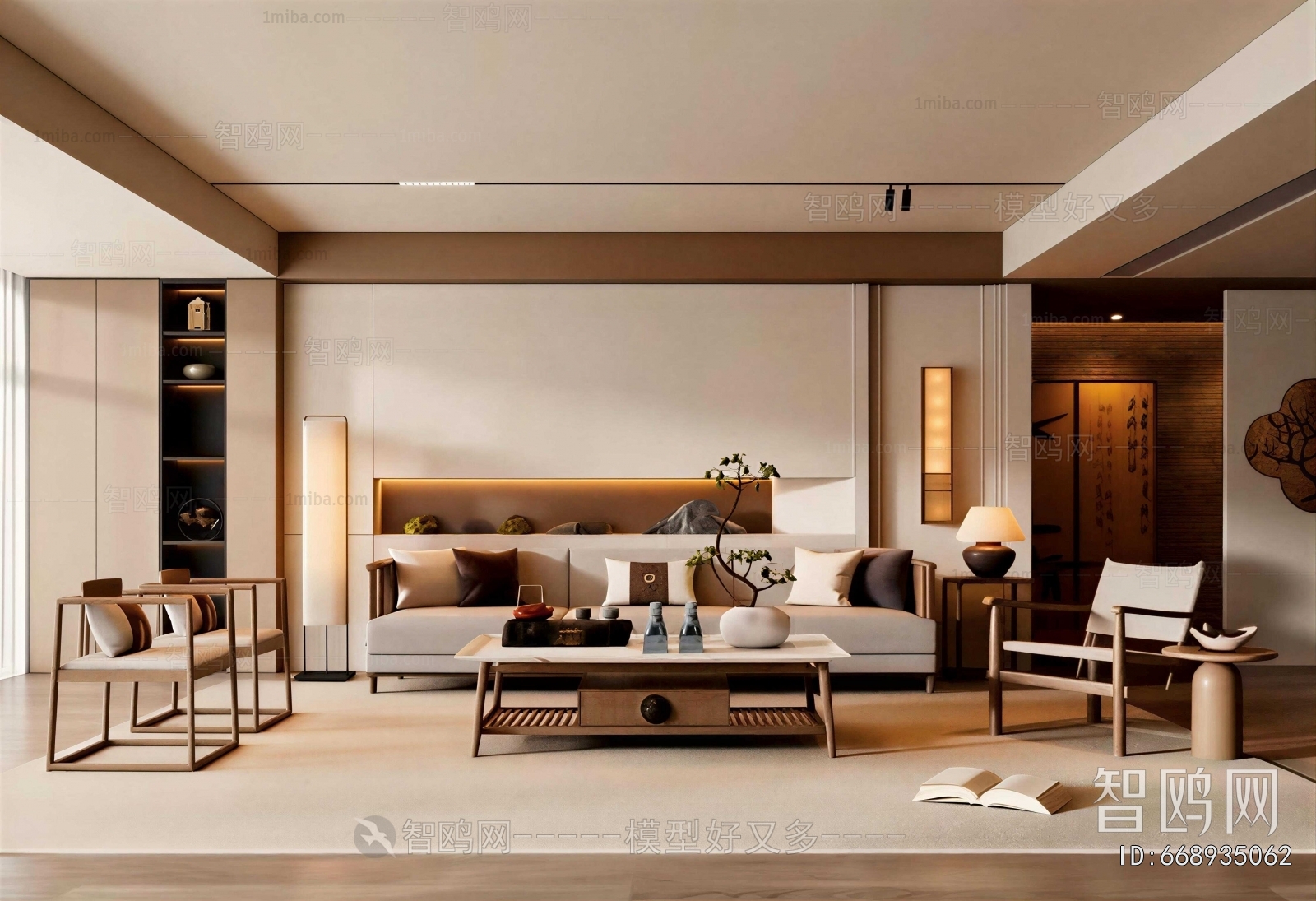 New Chinese Style A Living Room