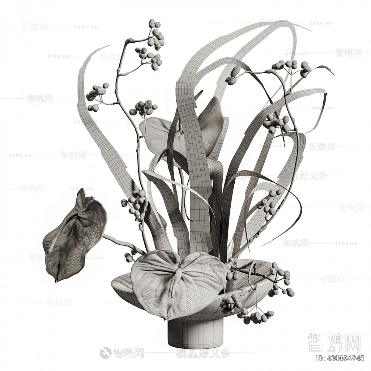 Modern Potted Green Plant
