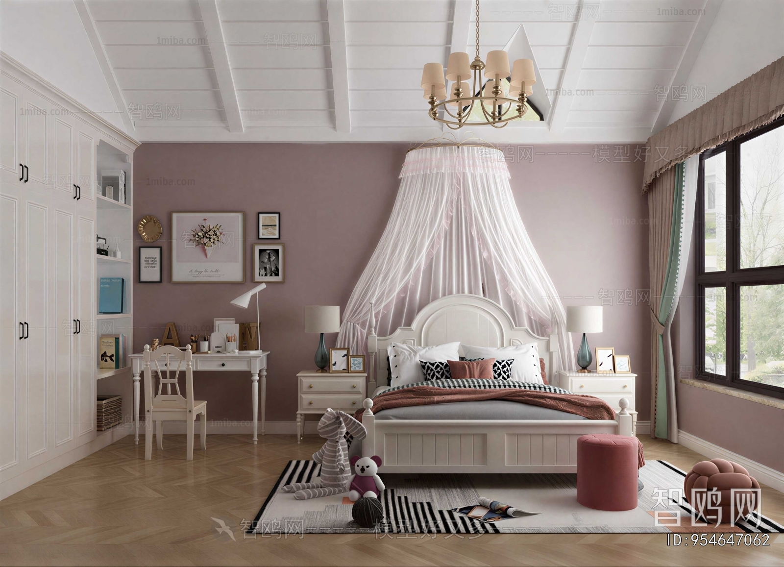 Simple European Style Girl's Room Daughter's Room