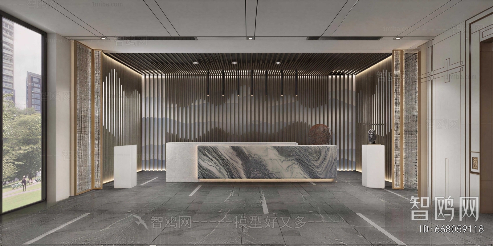 New Chinese Style Office Reception Desk