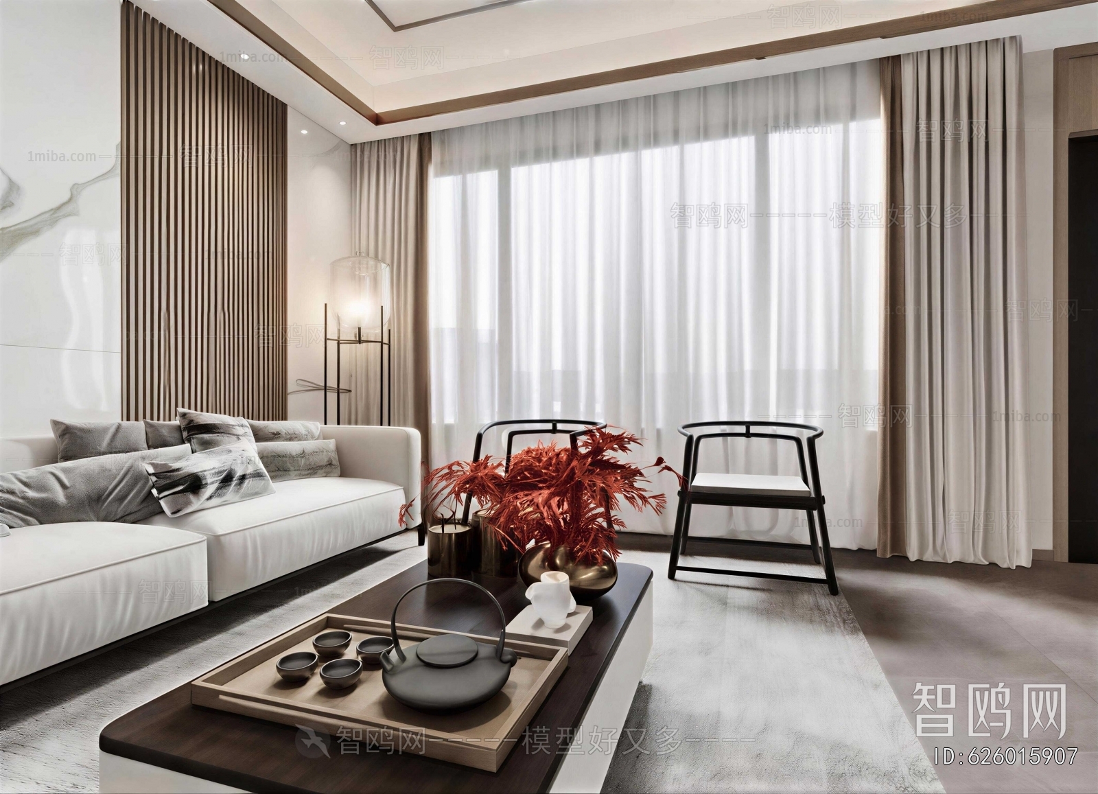 New Chinese Style A Living Room