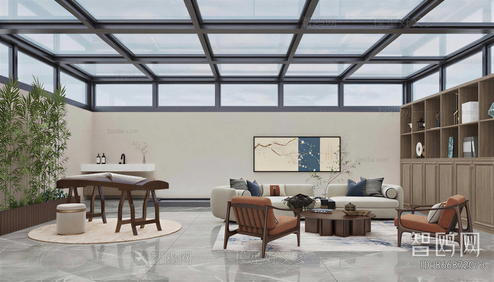 New Chinese Style Glass Sun Room