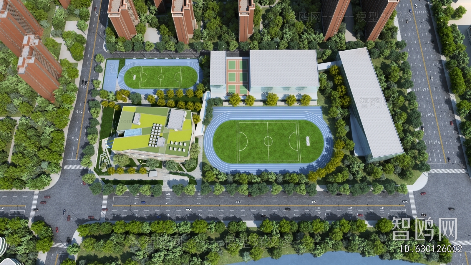 Modern Architectural Bird's-eye View Planning