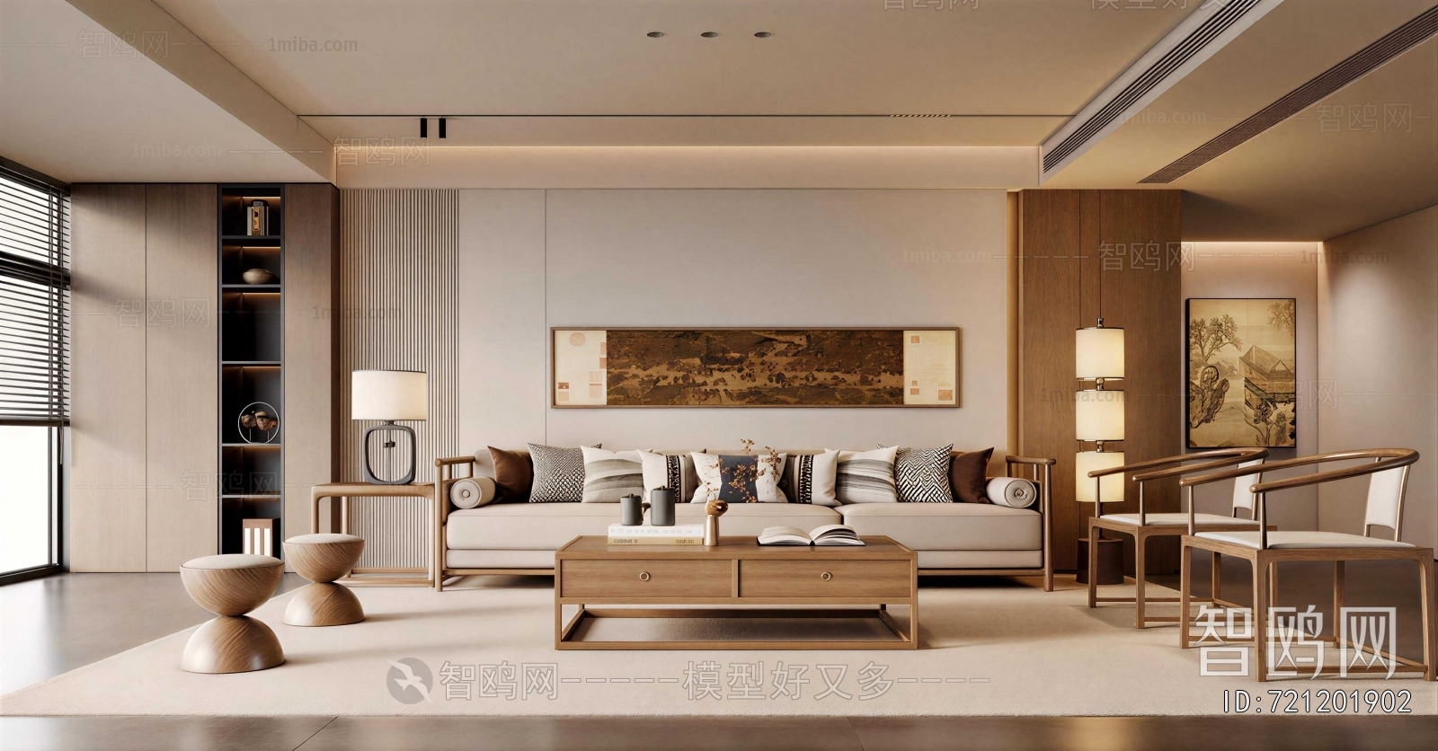 New Chinese Style A Living Room