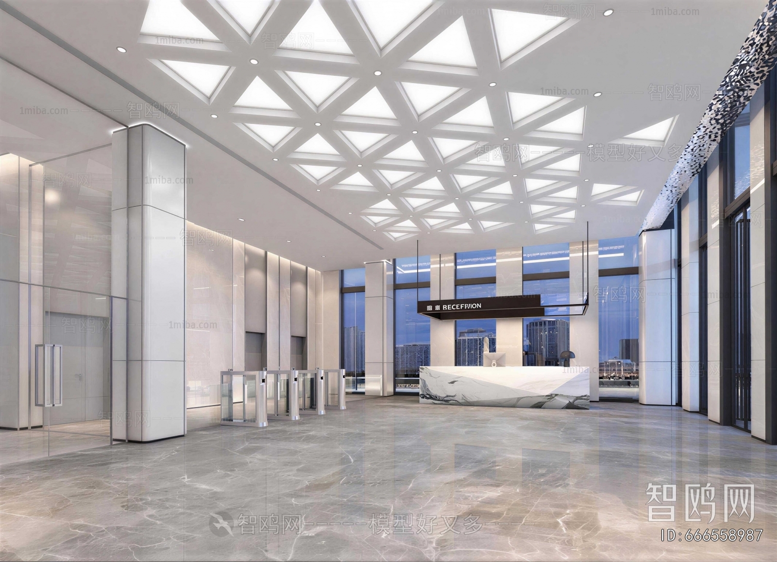 Modern Office Reception Desk