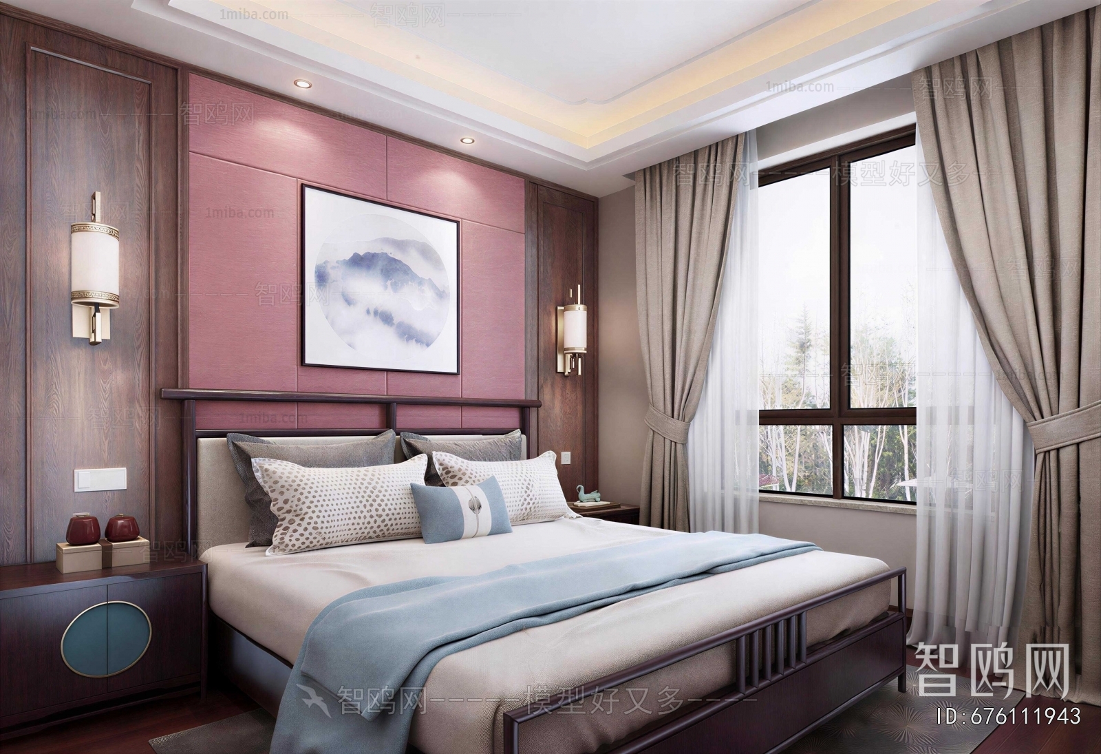 New Chinese Style Bedroom
