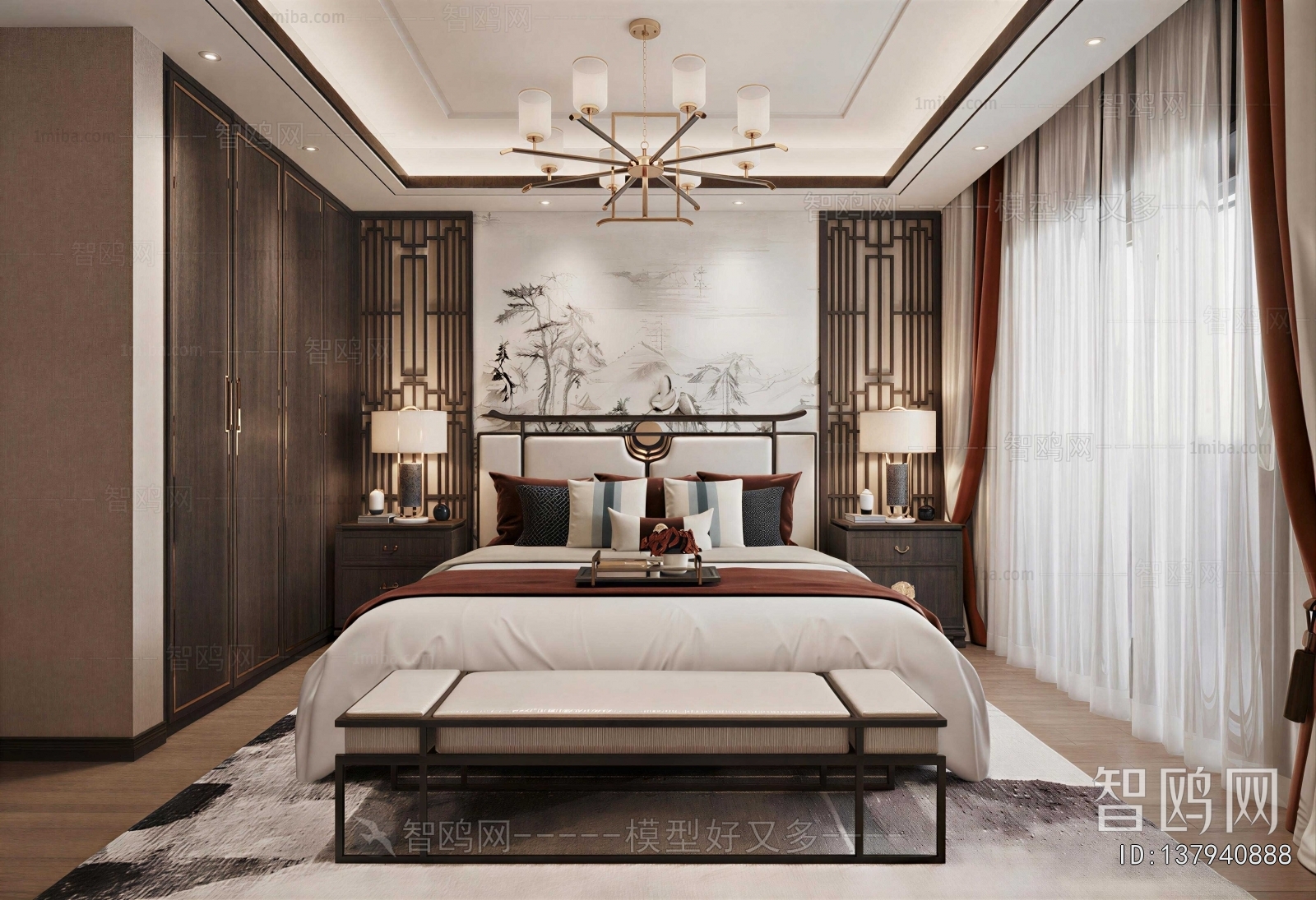 New Chinese Style Bedroom
