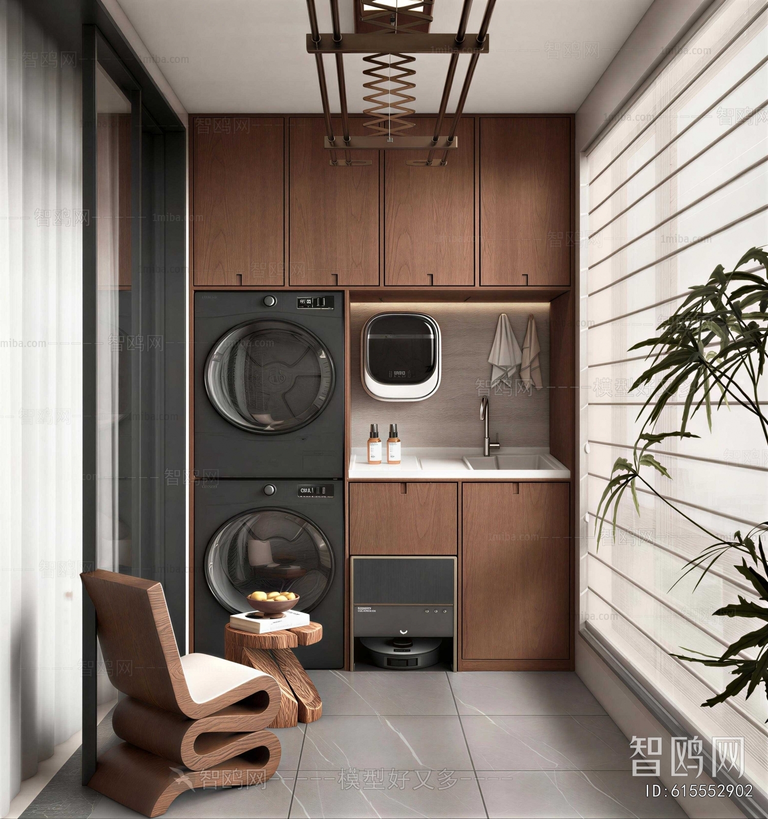 Modern Balcony Laundry Room