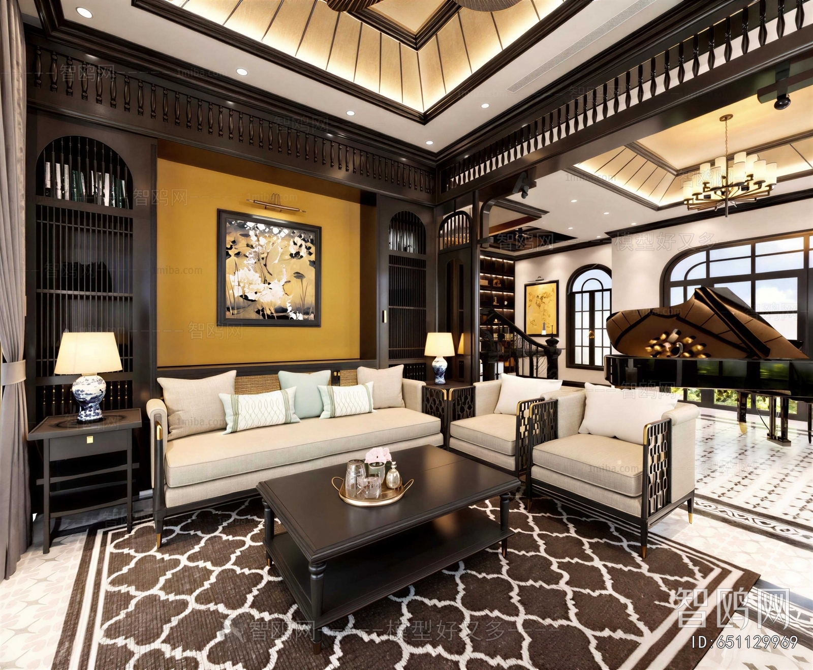 New Chinese Style A Living Room