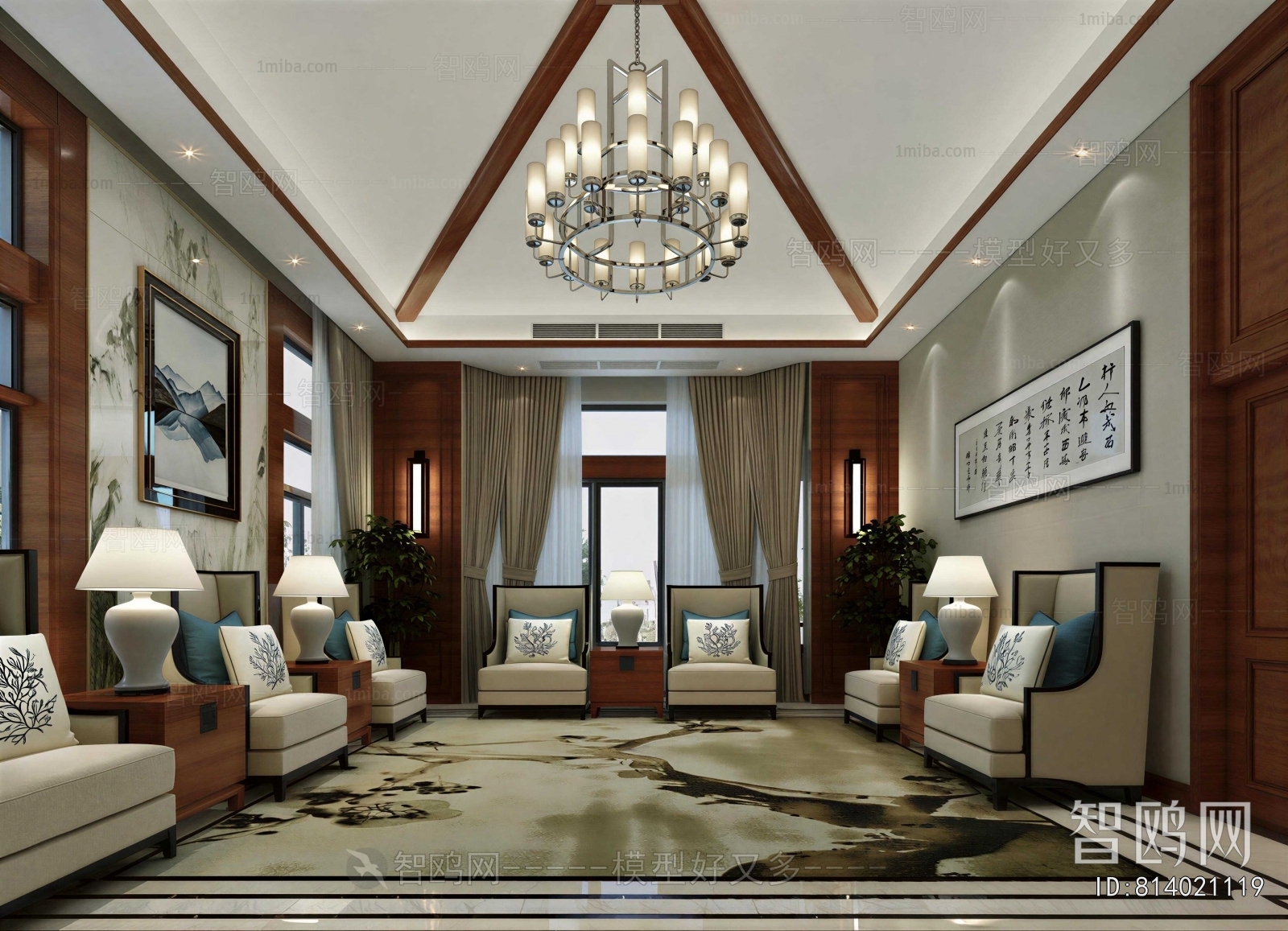 New Chinese Style A Living Room