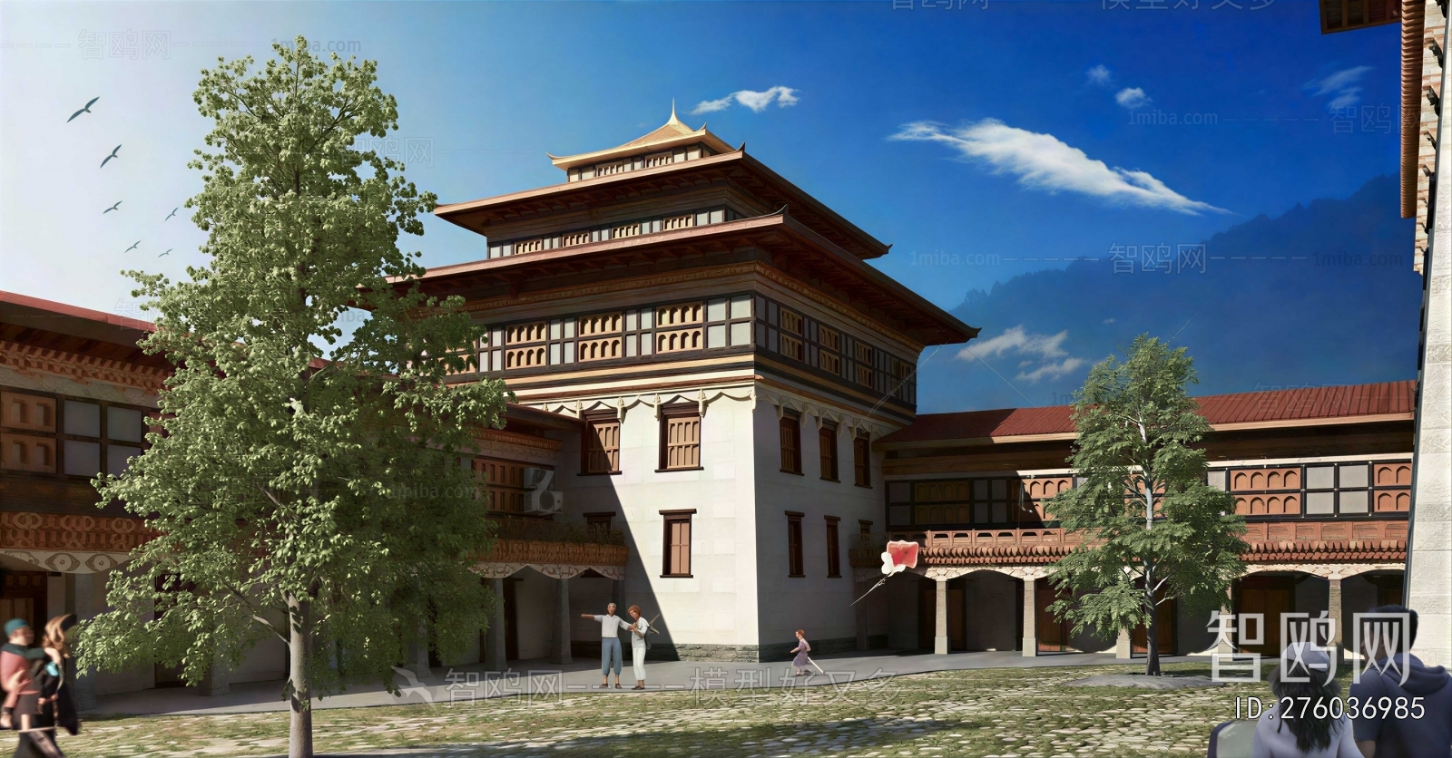 New Chinese Style Appearance Of Commercial Building