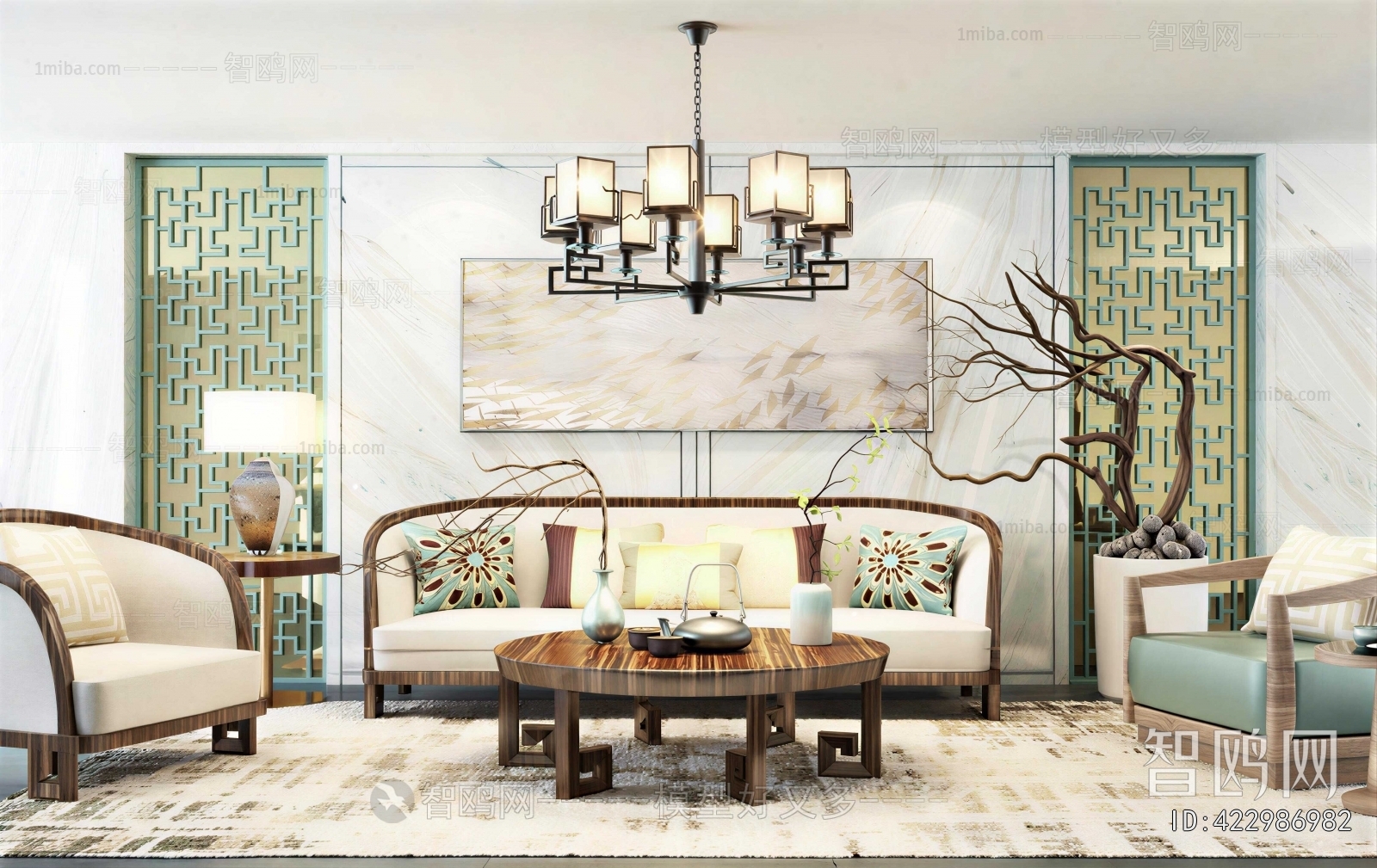 New Chinese Style Sofa Combination