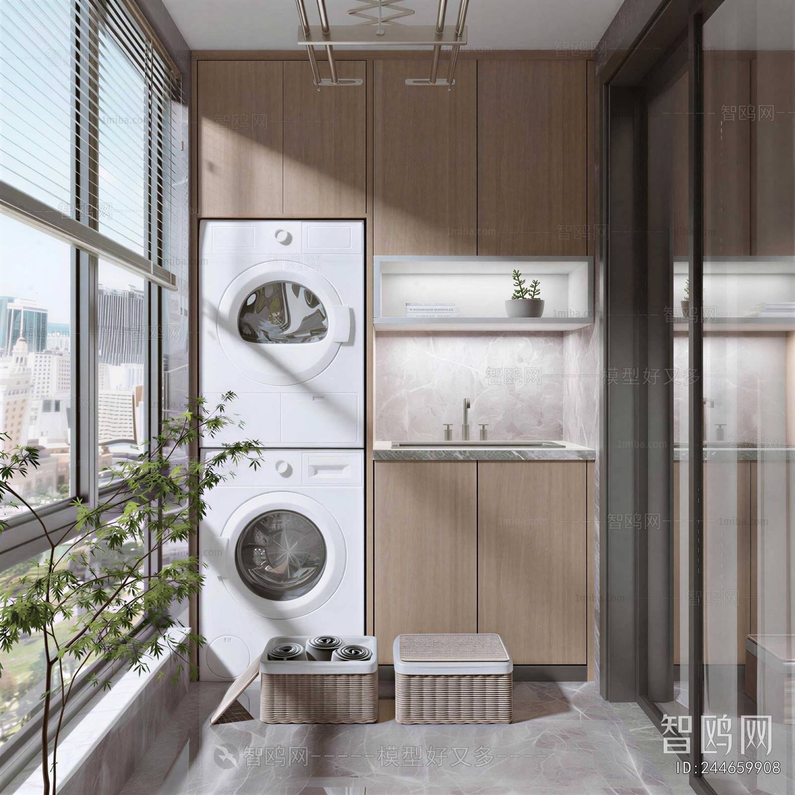 Modern Balcony Laundry Room