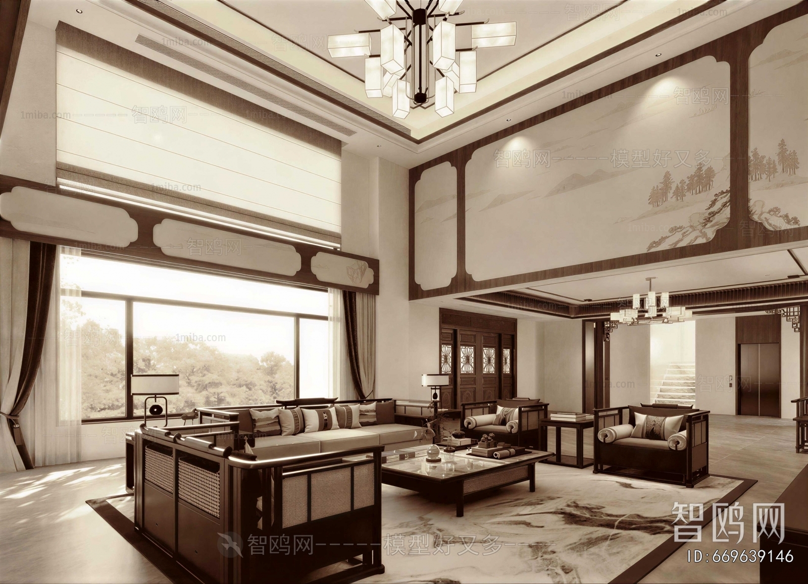 New Chinese Style A Living Room