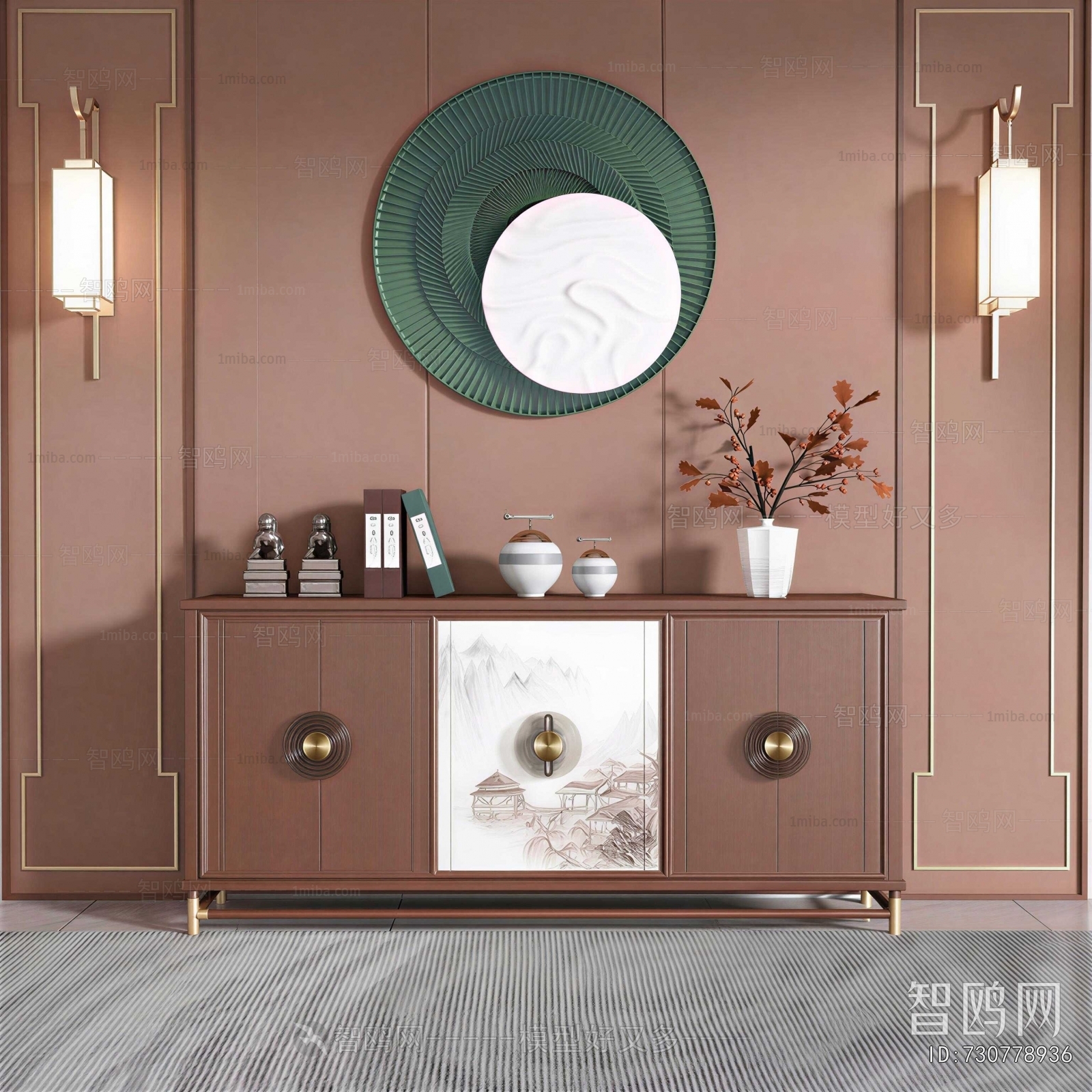 New Chinese Style Side Cabinet