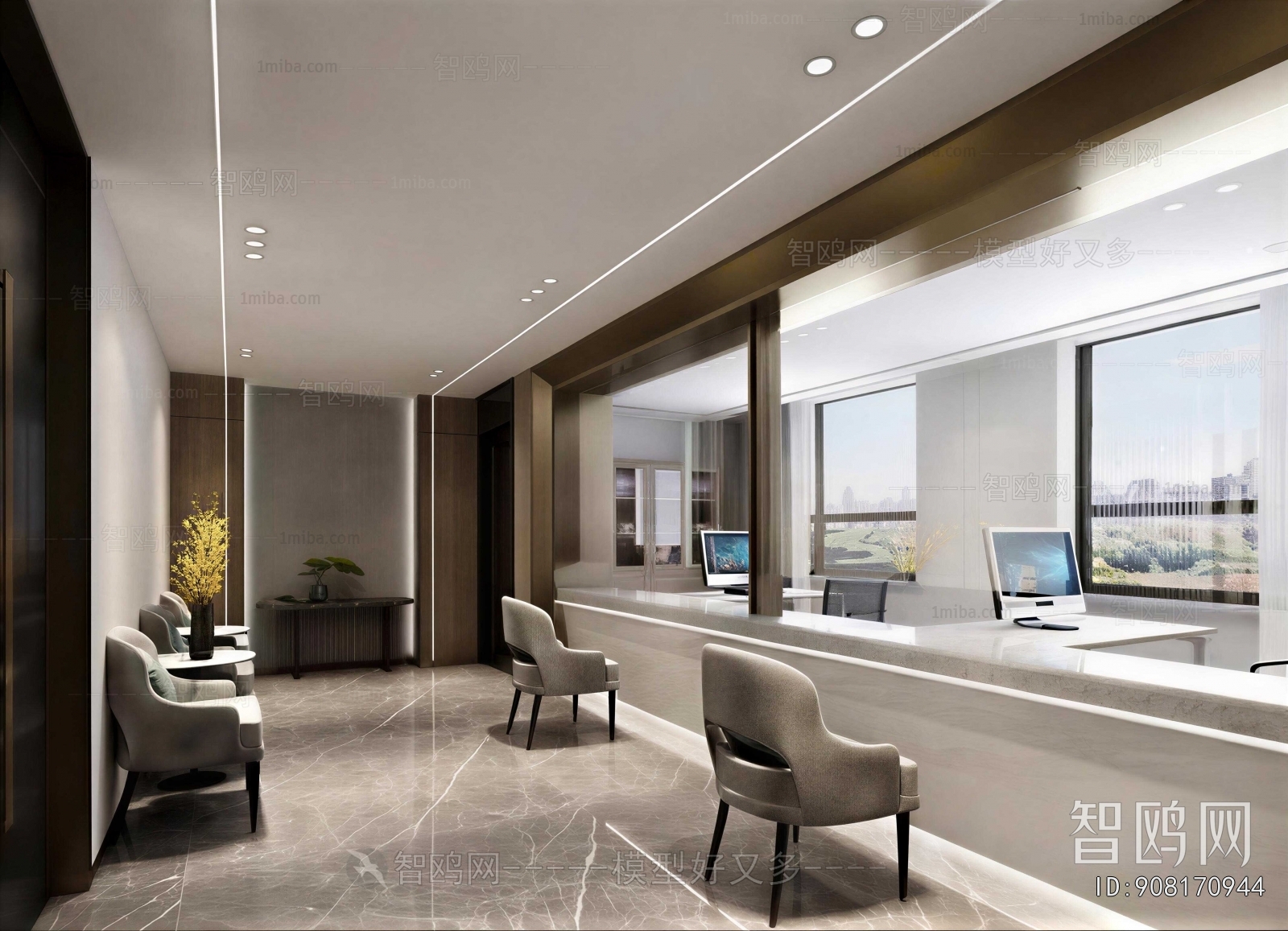 Modern Office Reception Desk